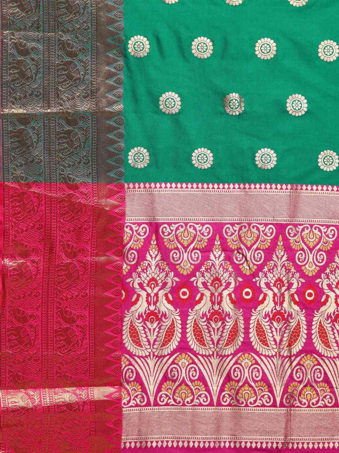 Kanjivaram Zari Woven Green Colour Silk Saree