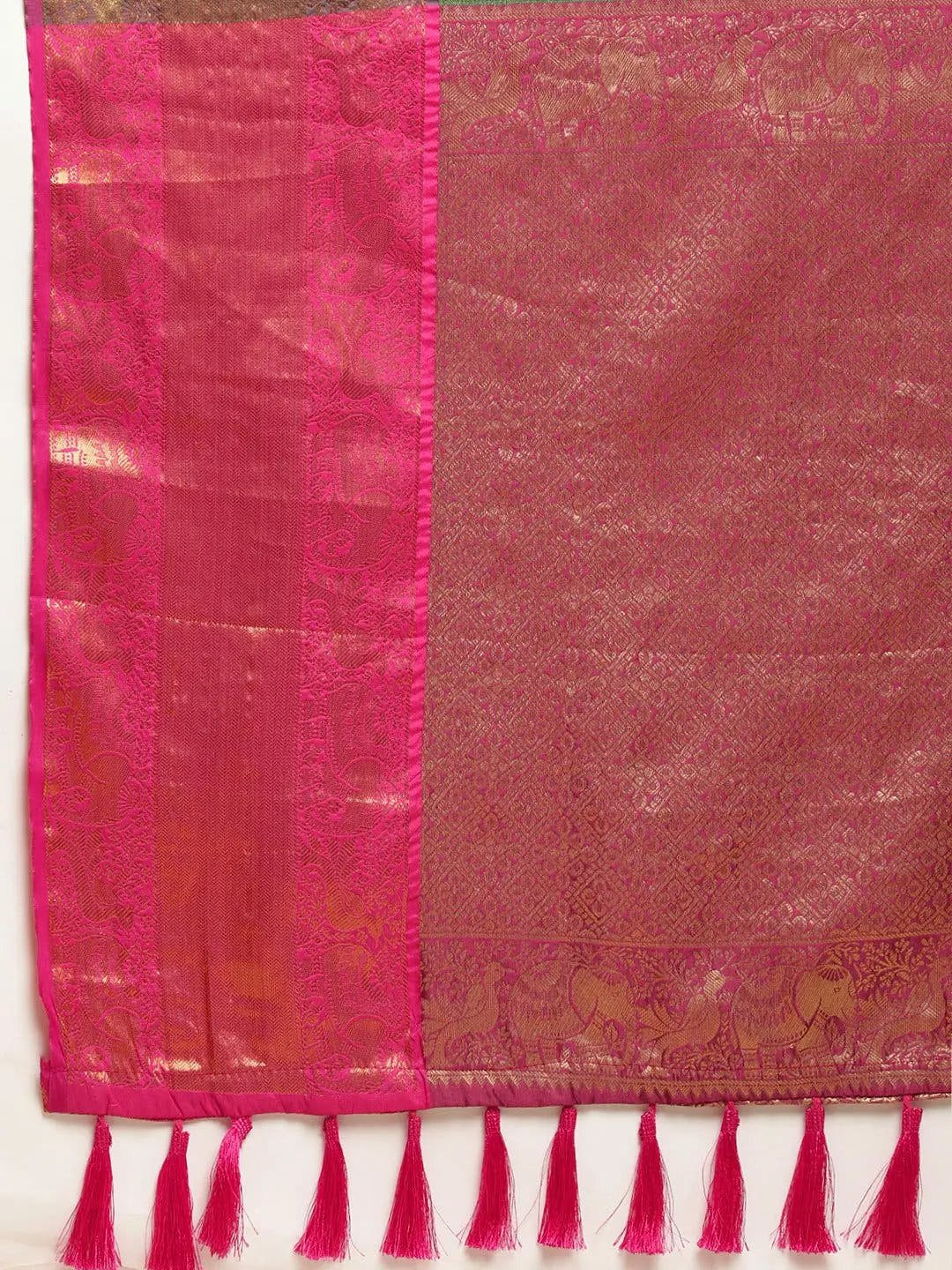Banarasi Kanchi Ethnic Zari Motif Green Colour Festive Wear Saree