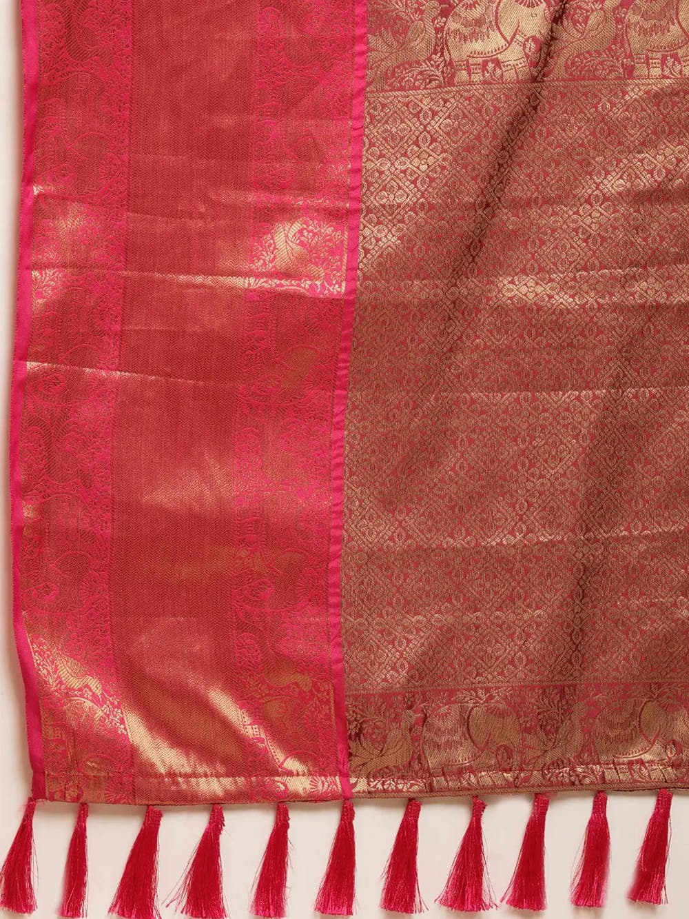 Banarasi Kanchi Ethnic Zari Motif Navy Blue Colour Festive Wear Saree