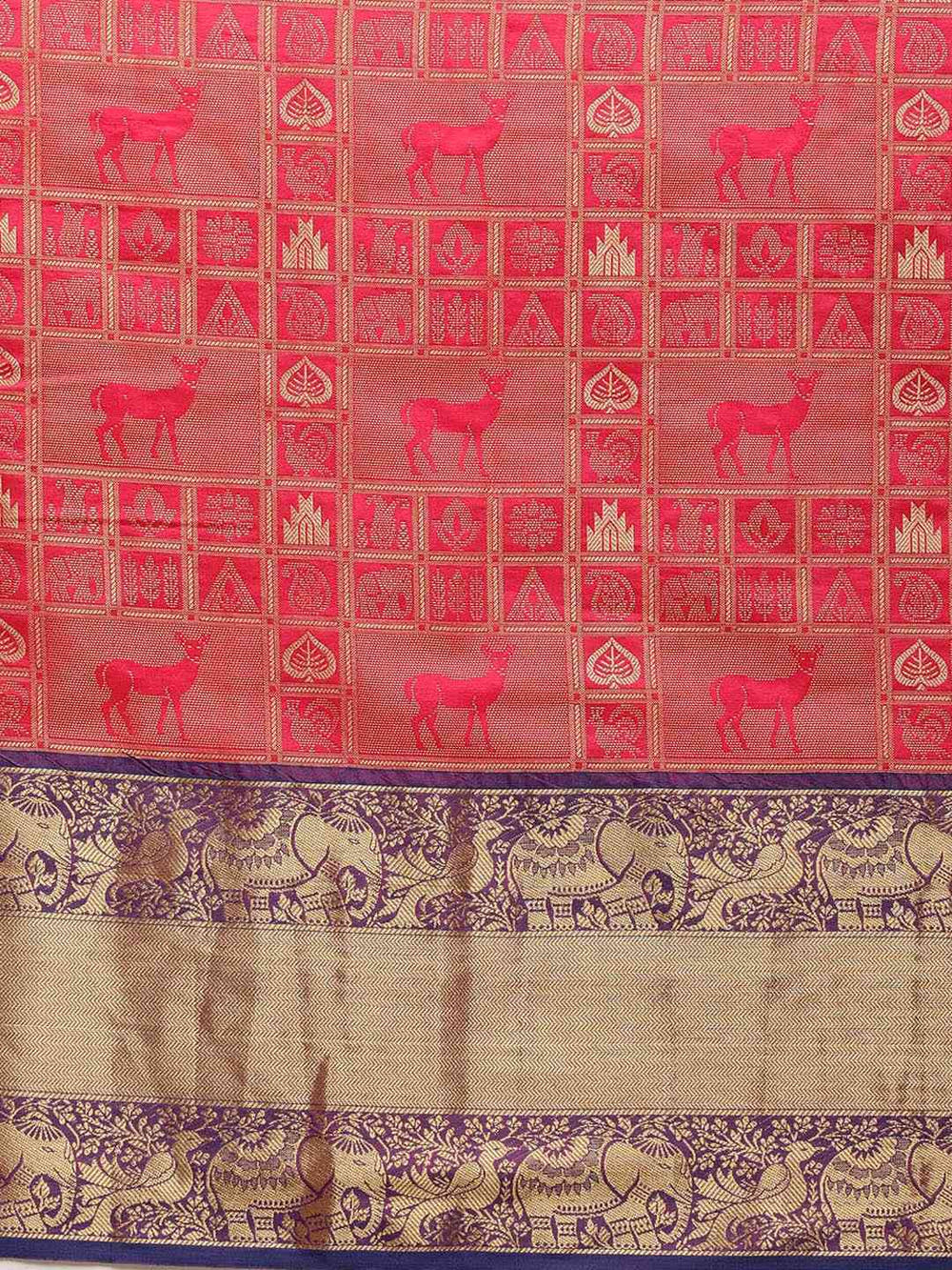 Banarasi Kanchi Woven Design Zari Gajari Colour Festive Wear Saree