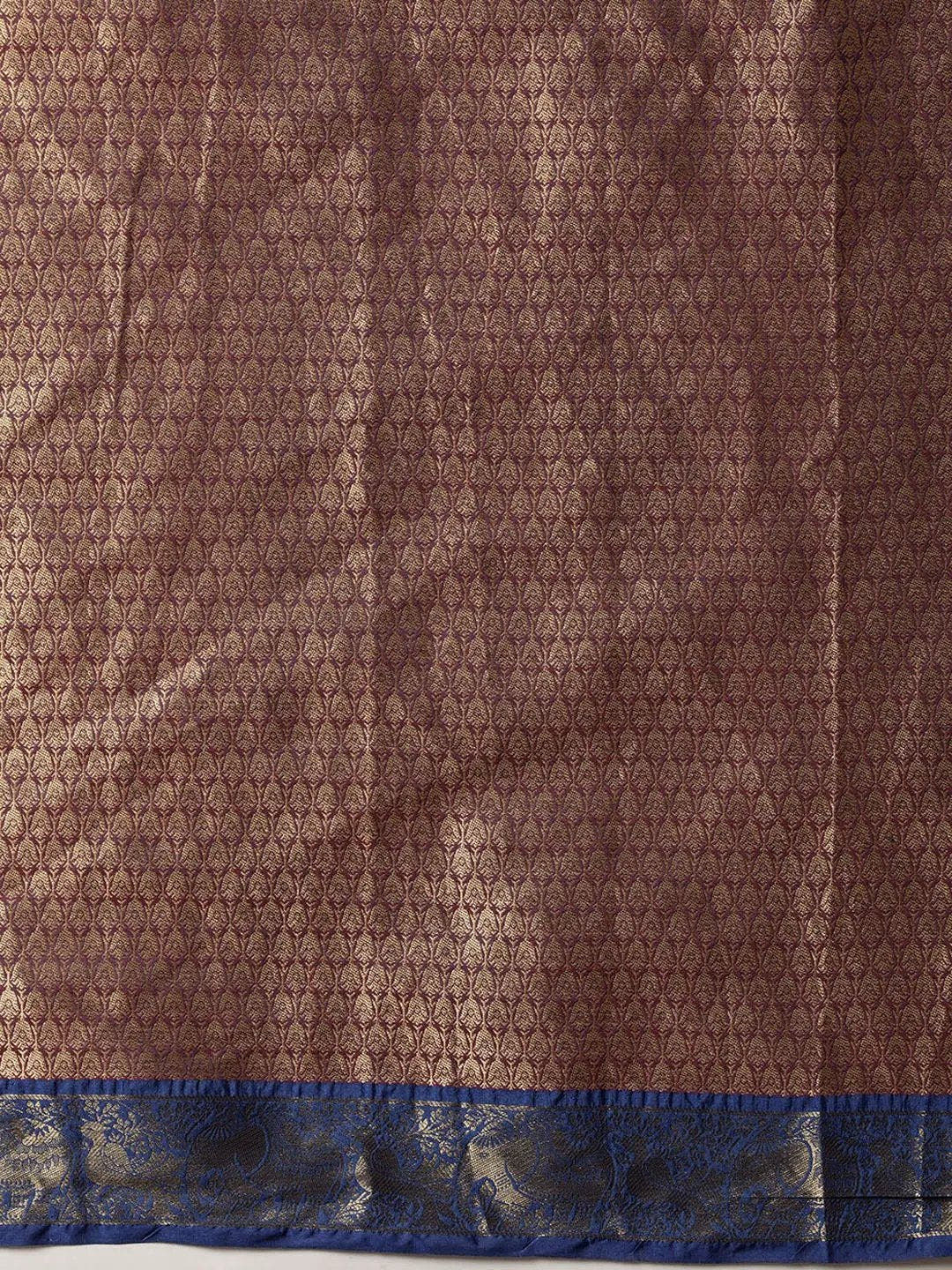 Banarasi Kanchi Ethnic Zari Motif Wine Colour Festive Wear Saree