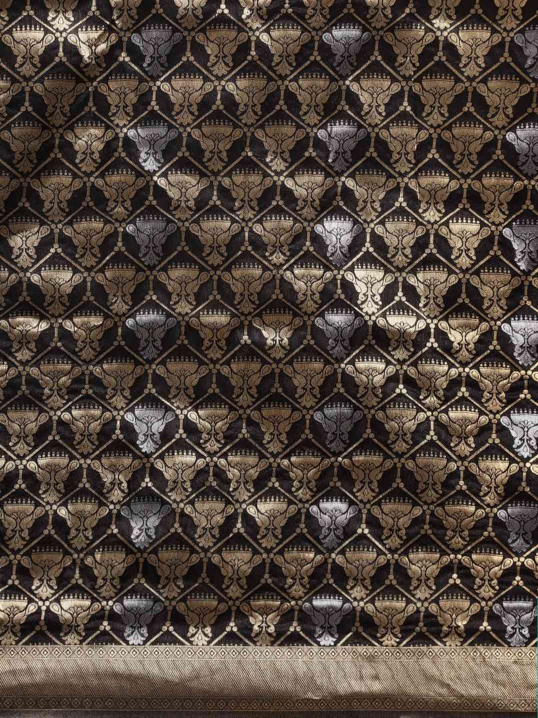 Beautiful Banarasi Black Colour Woven Design Saree