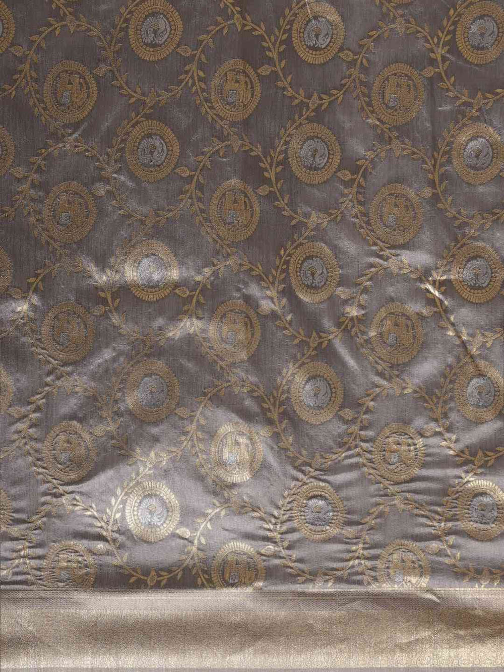 Banarasi Grey Colour Woven Design Silk Saree