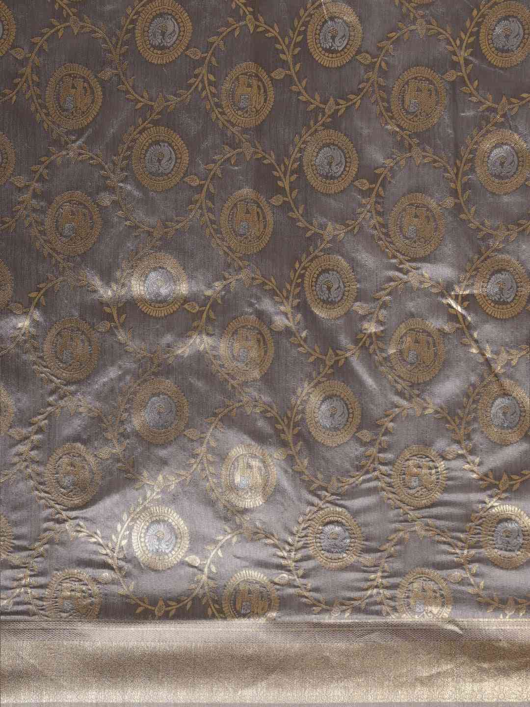 Banarasi Grey Colour Woven Design Silk Saree