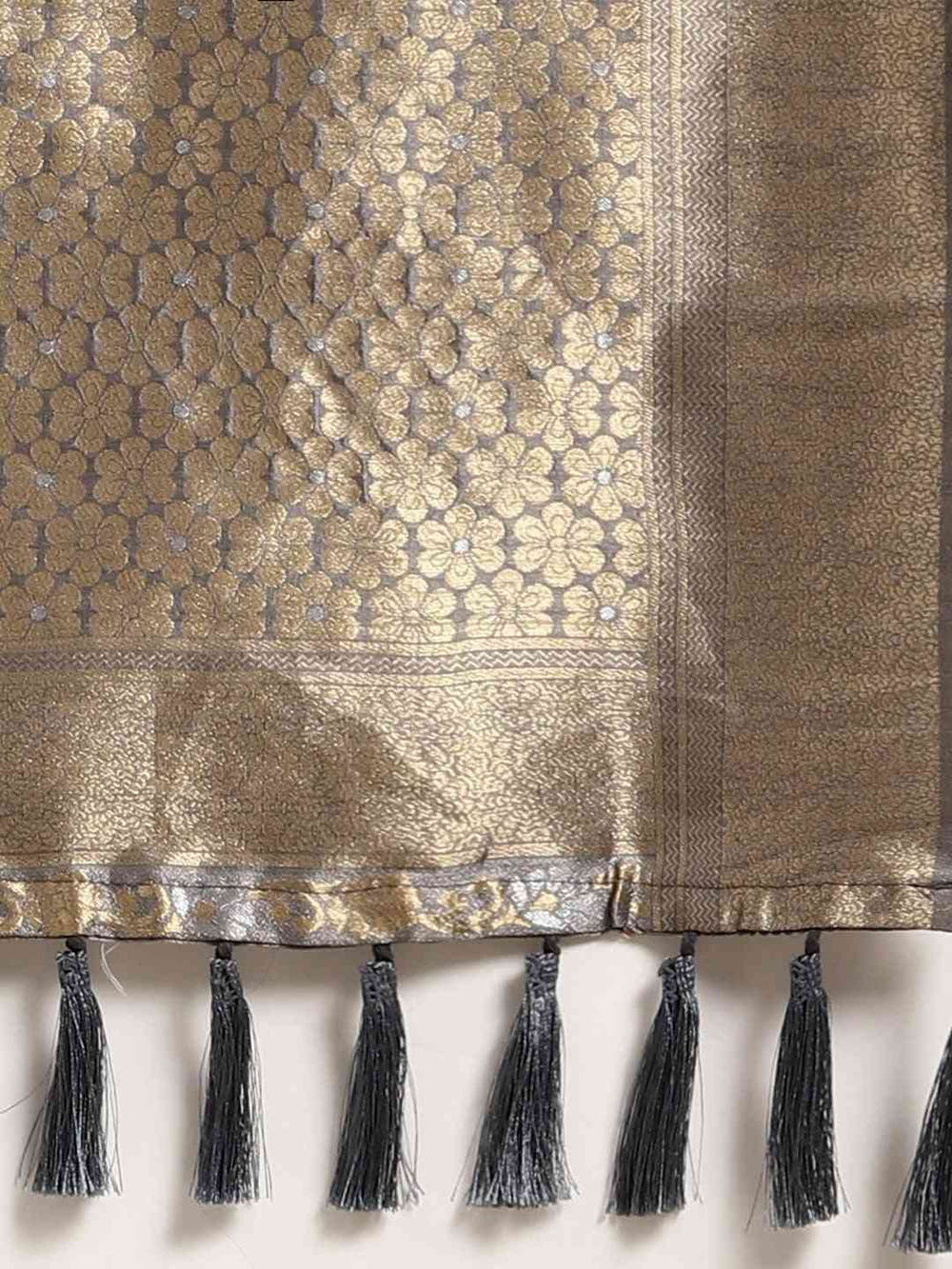 Banarasi Grey Colour Woven Design Silk Saree