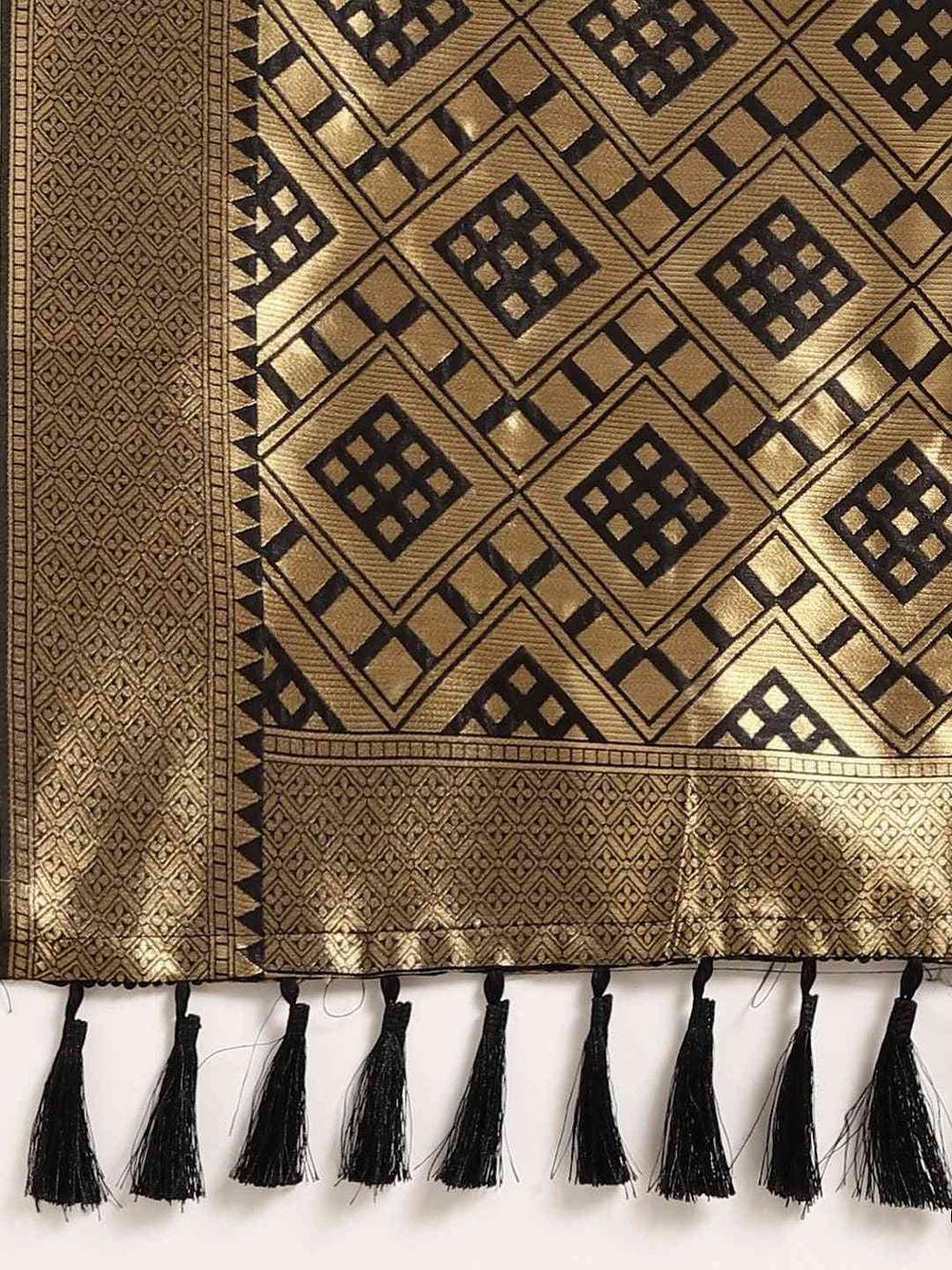 Banarasi Black Colour Woven Design Saree With Zari Border