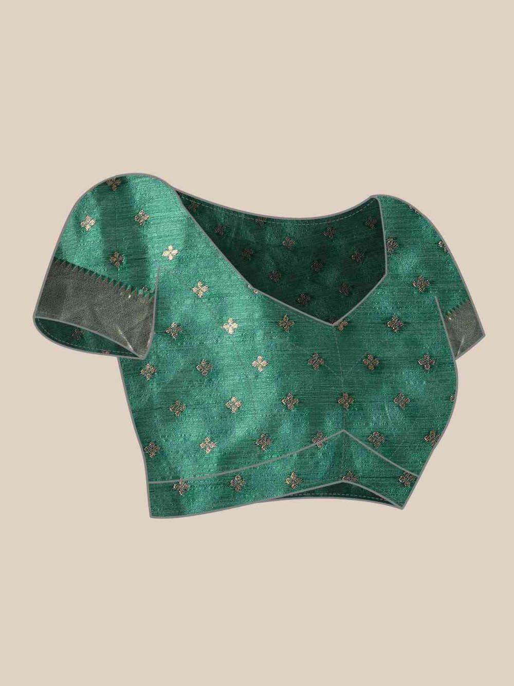 Banarasi Green Colour Woven Design Saree With Zari Border
