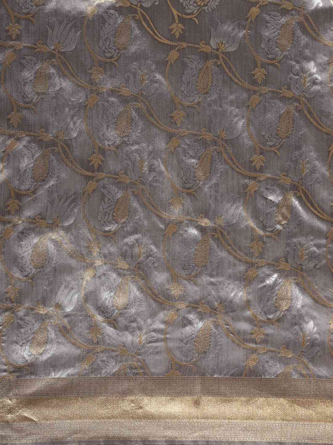Banarasi Grey Colour Woven Design Saree