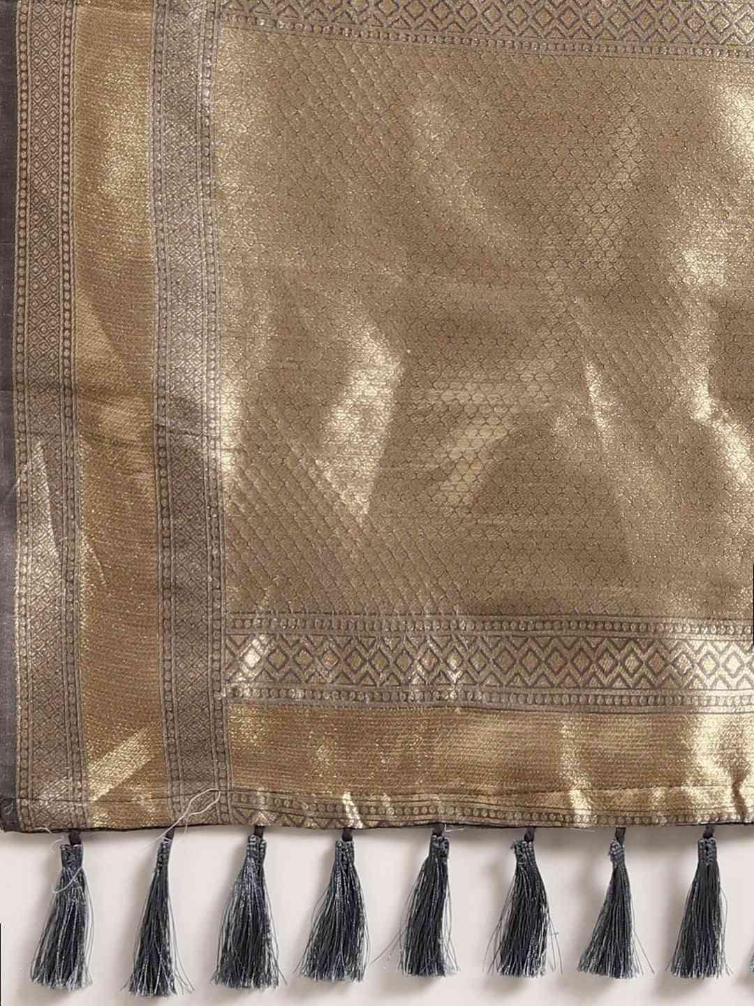 Banarasi Grey Colour Woven Design Saree