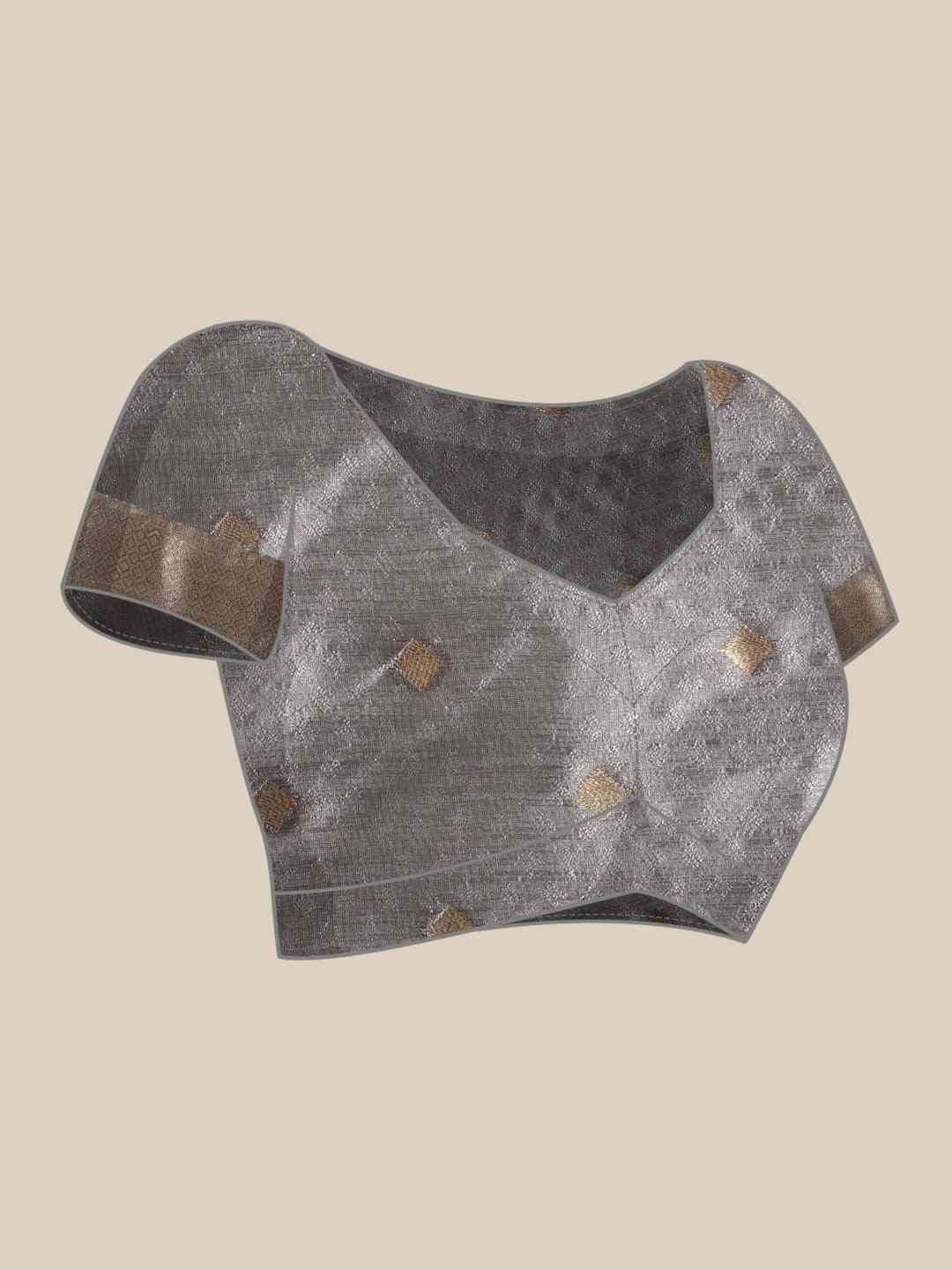 Banarasi Grey Colour Woven Design Saree