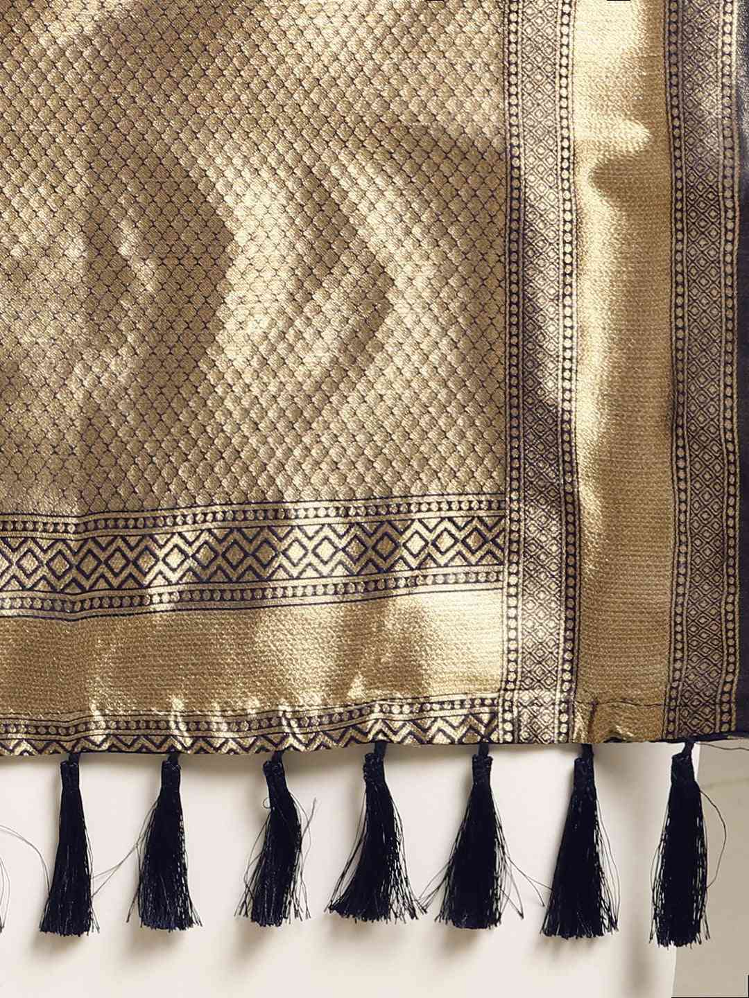 Banarasi Navy Colour Woven Design Saree