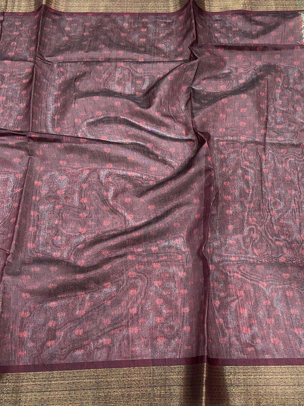 Grey Kalamkari Tussar Silk Saree