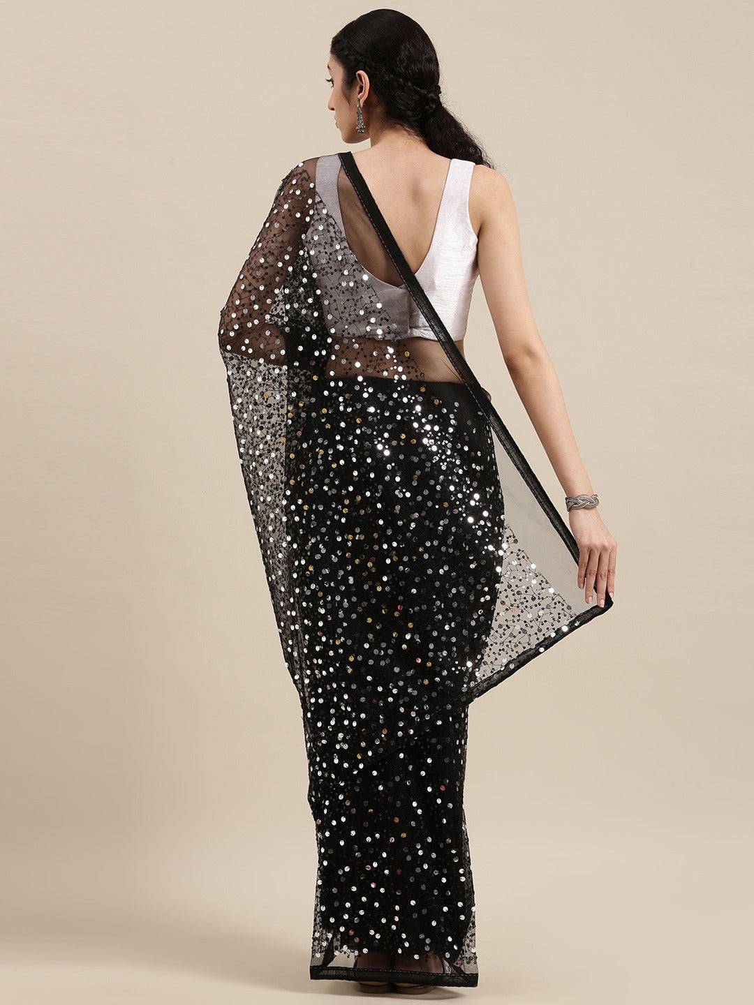 Exclusive Soft Poly Net sequence Work Party Wear Saree