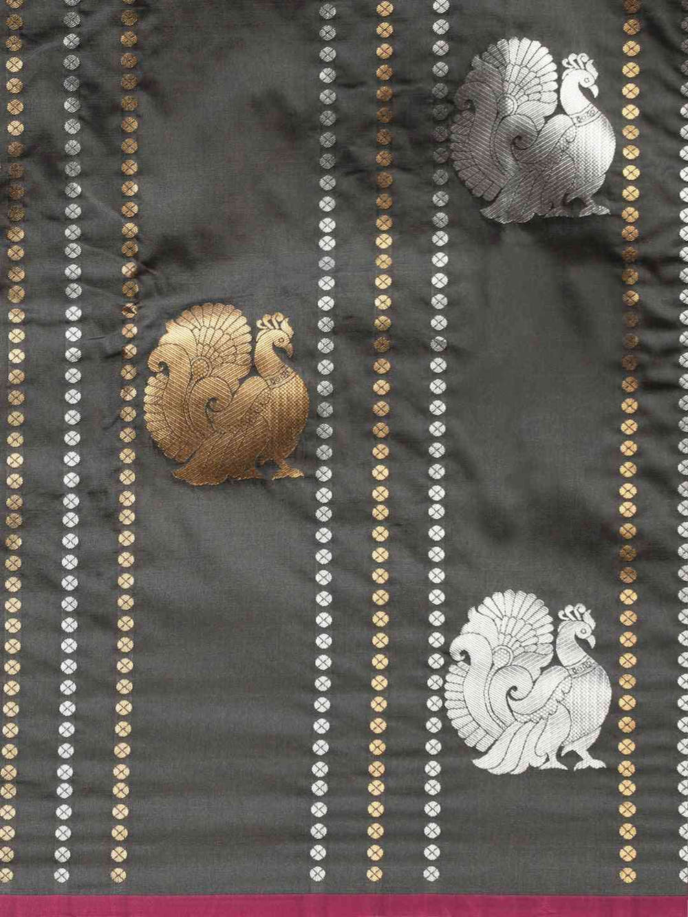 Trendy Banarasi  Grey Colour Silk Blend Woven Design Saree
