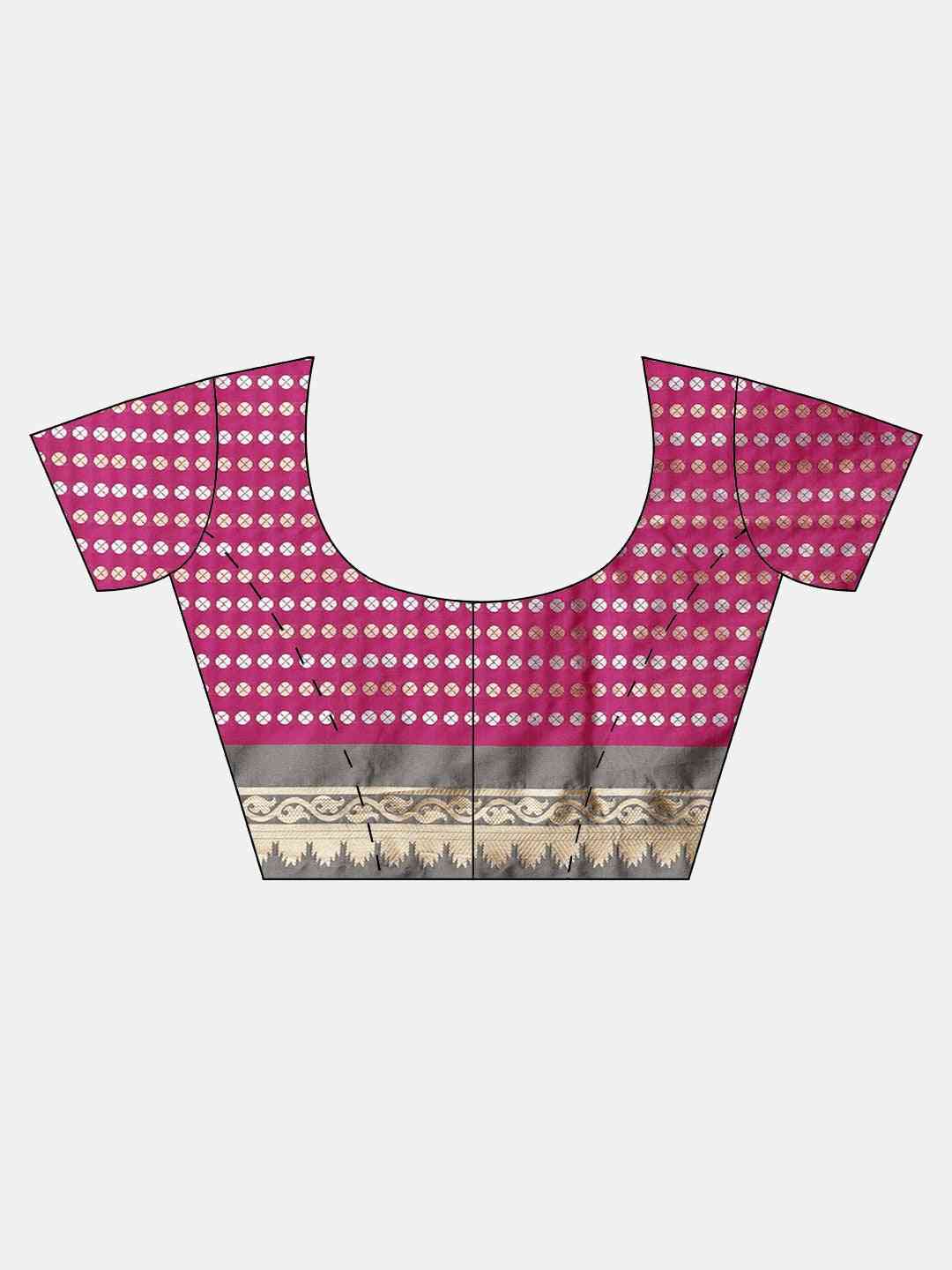 Trendy Banarasi  Grey Colour Silk Blend Woven Design Saree