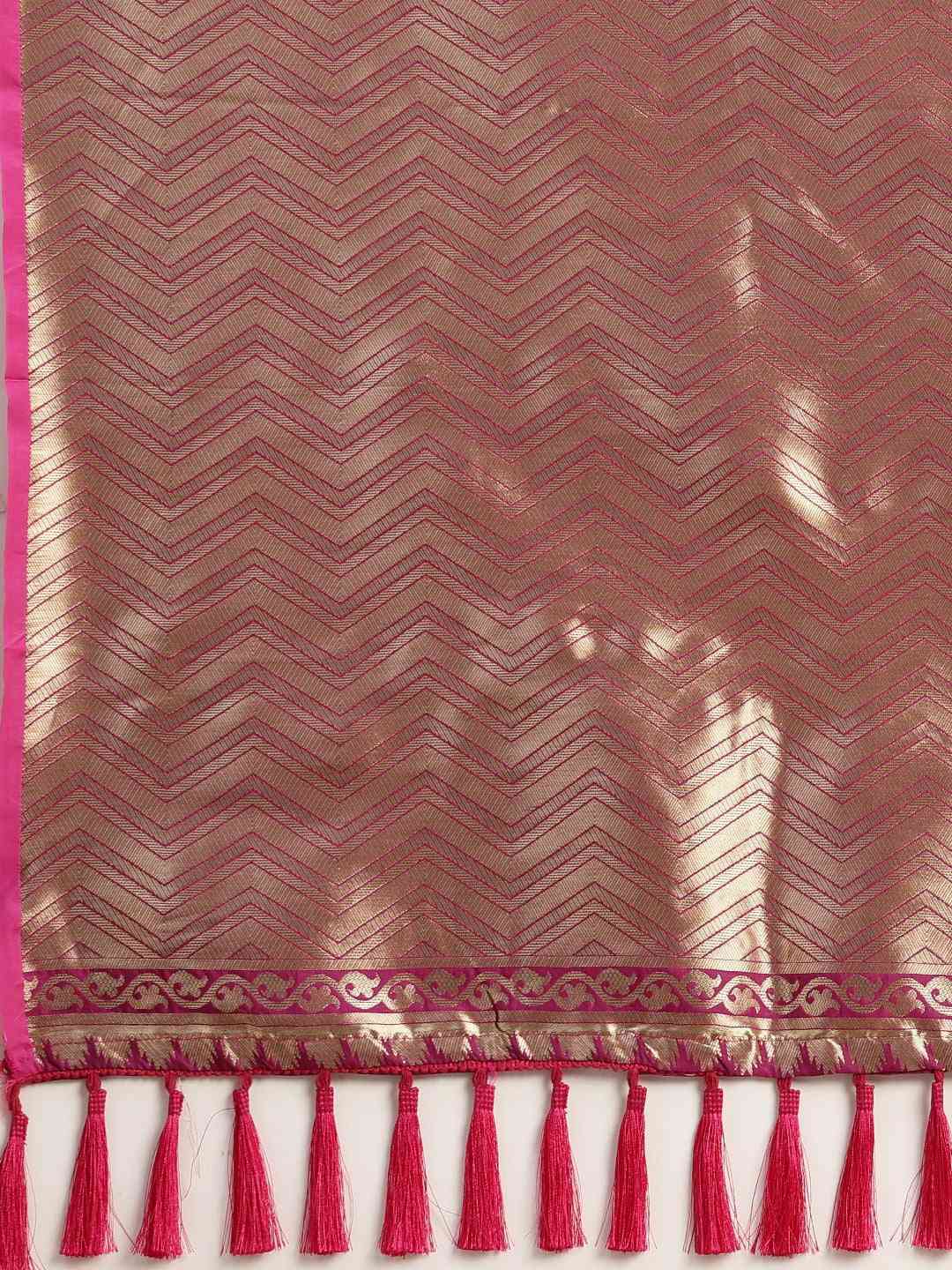 Trendy Banarasi  Black Colour Silk Blend Woven Design Saree