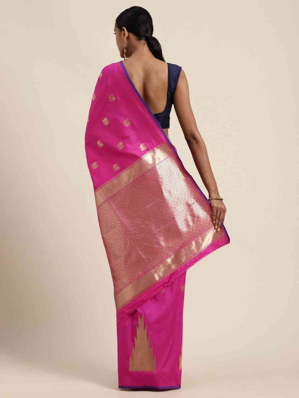 Beatiful Rani Silk Woven Design Banarasi Saree