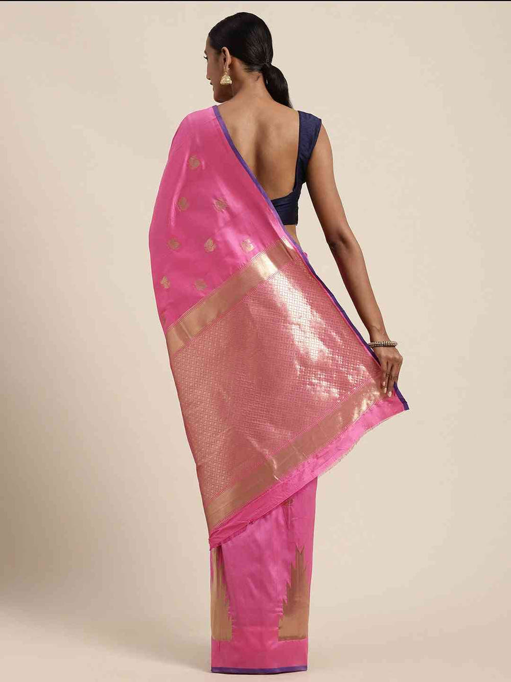 Beatiful Light Pink Silk Woven Design Banarasi Saree