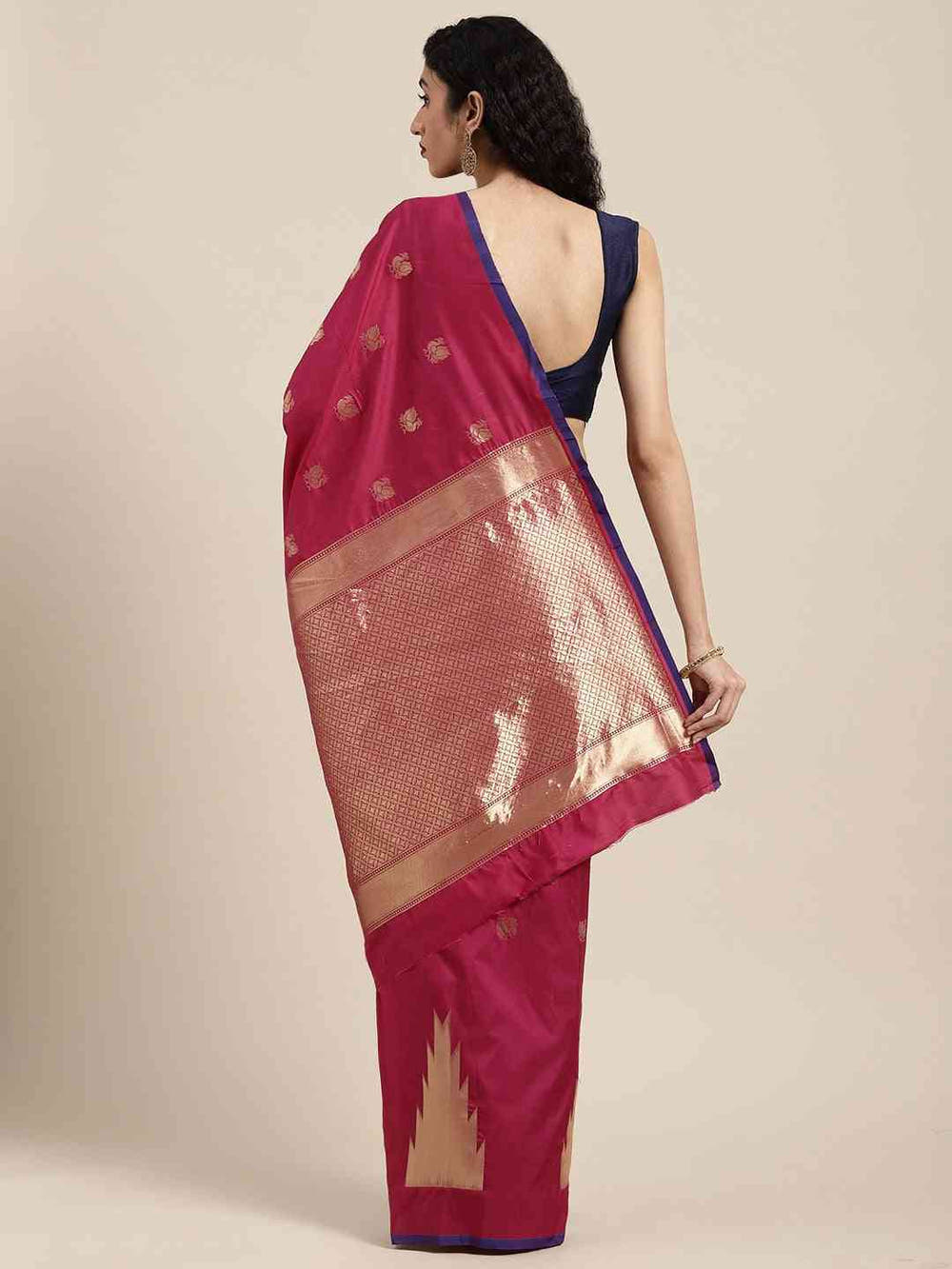 Beatiful Maroon Silk Woven Design Banarasi Saree
