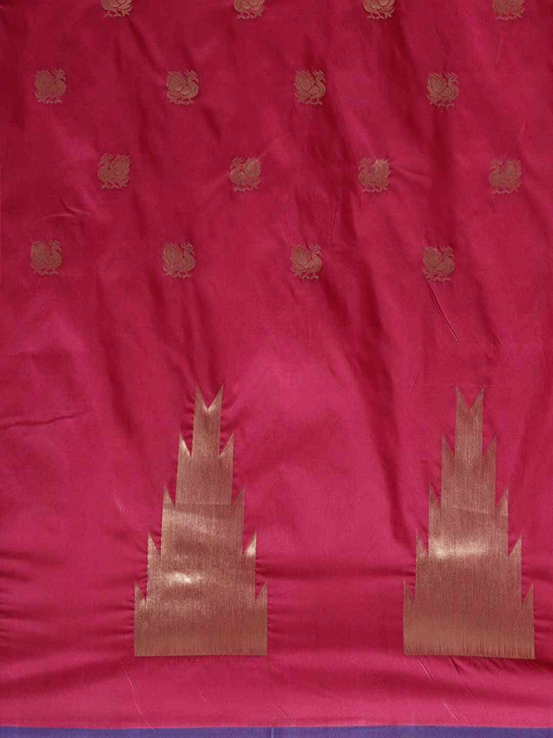 Beatiful Maroon Silk Woven Design Banarasi Saree