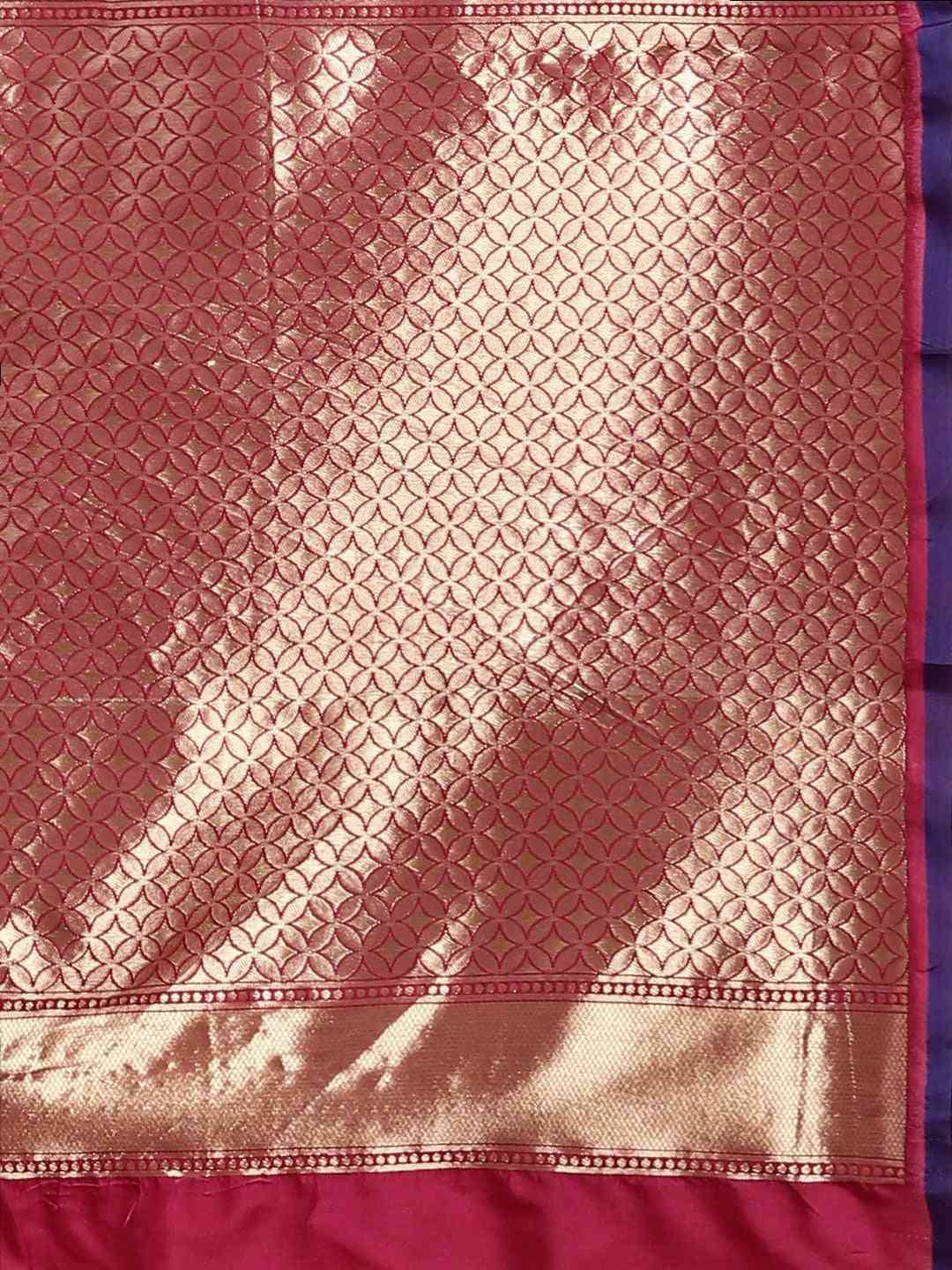 Beatiful Maroon Silk Woven Design Banarasi Saree