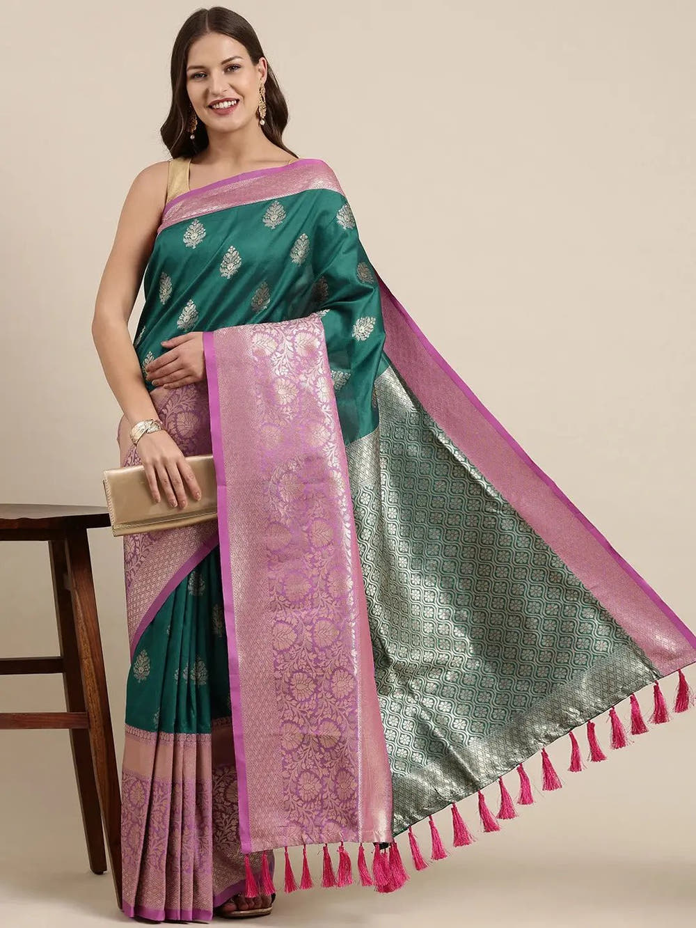 Banarasi Katan Silk Kanchi Zari Weaving Saree
