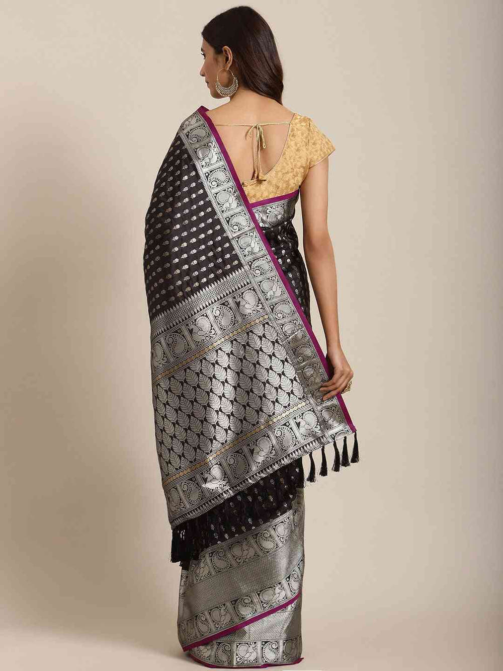 Banarasi Black Colour Woven Design Saree