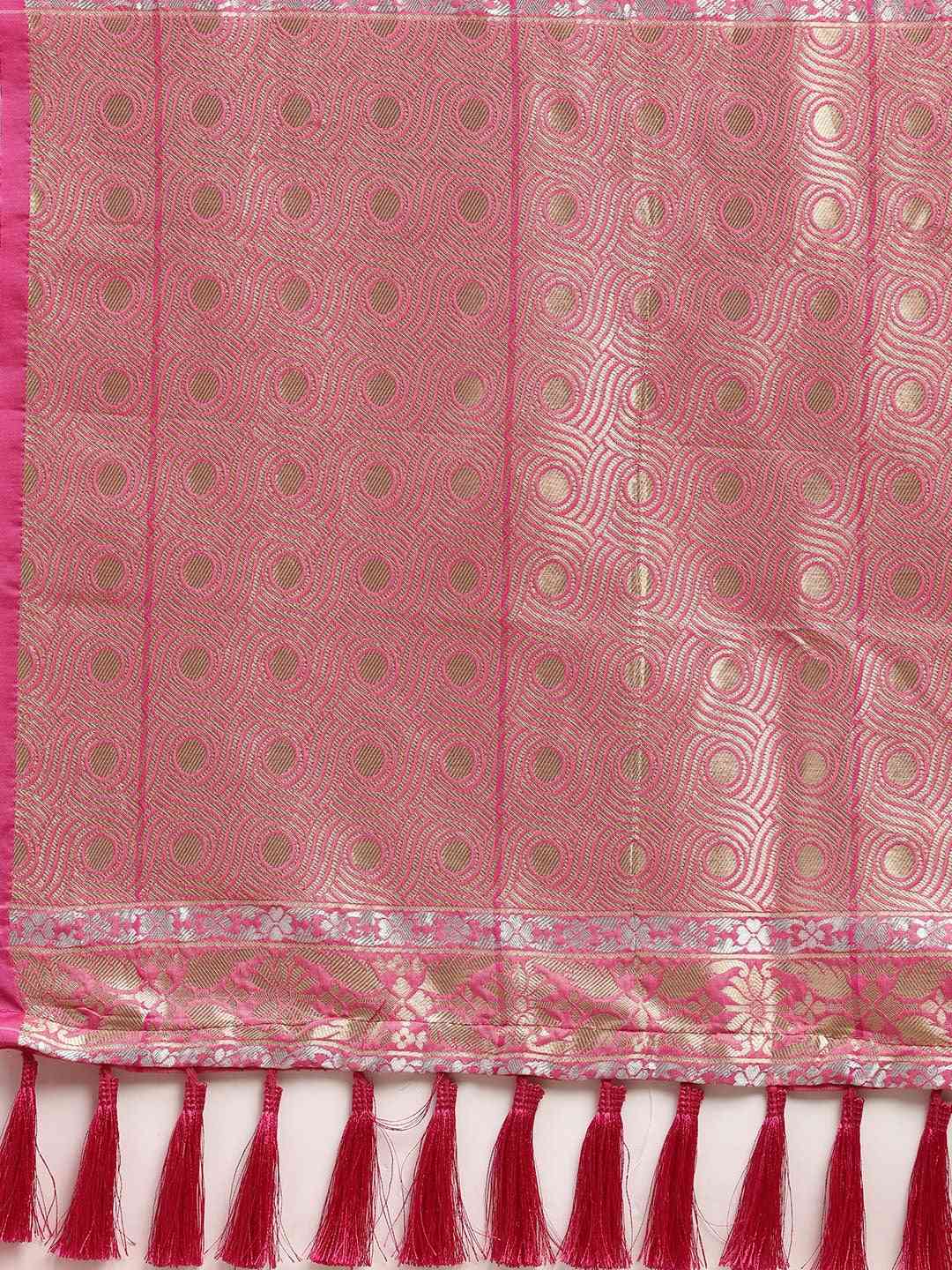 Banarasi Cream Colour Woven Design With Zari Silk Saree