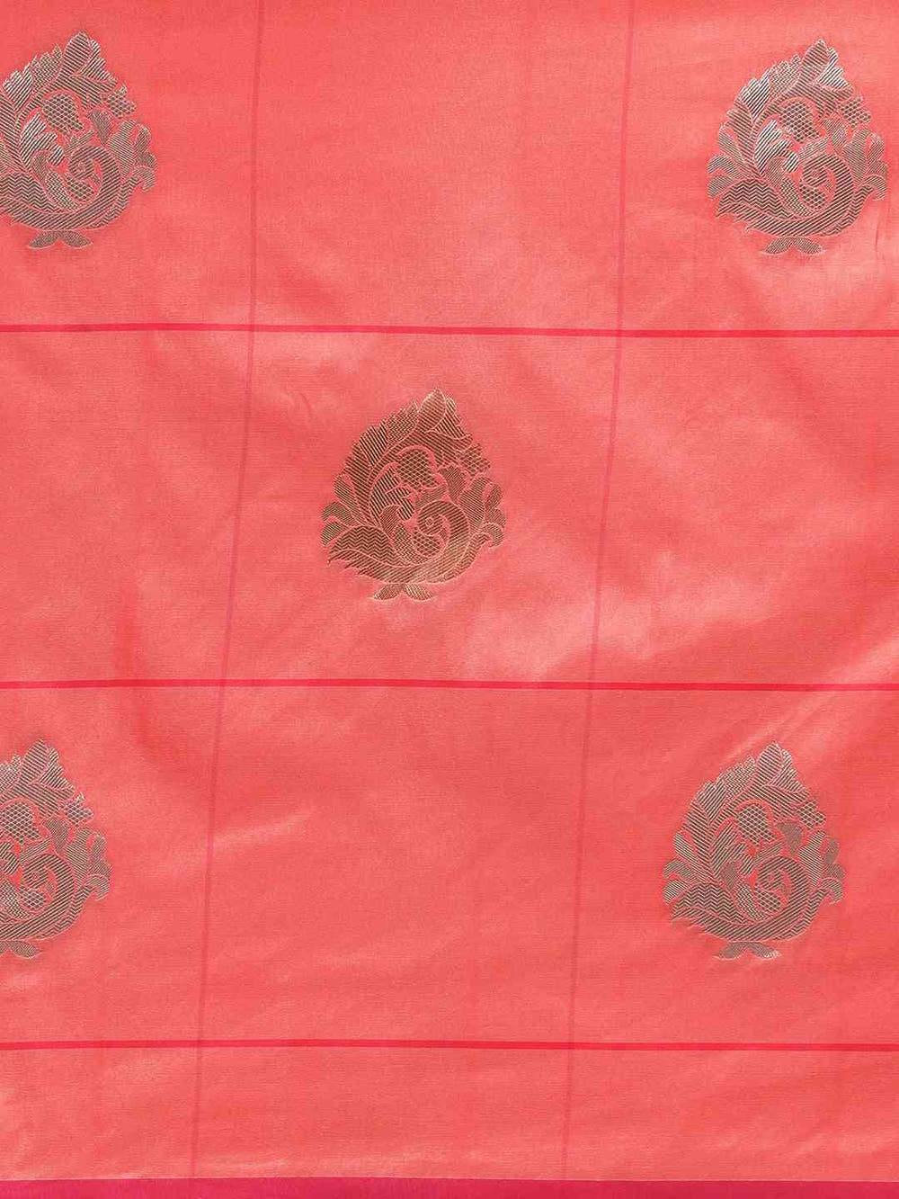 Banarasi Gajari Colour Woven Design With Zari Silk Saree