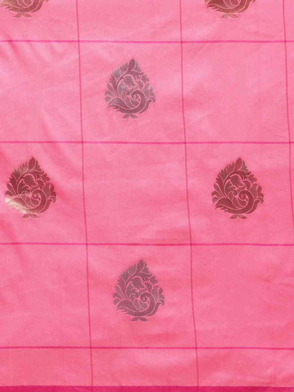 Banarasi Pink Colour Woven Design With Zari Silk Saree