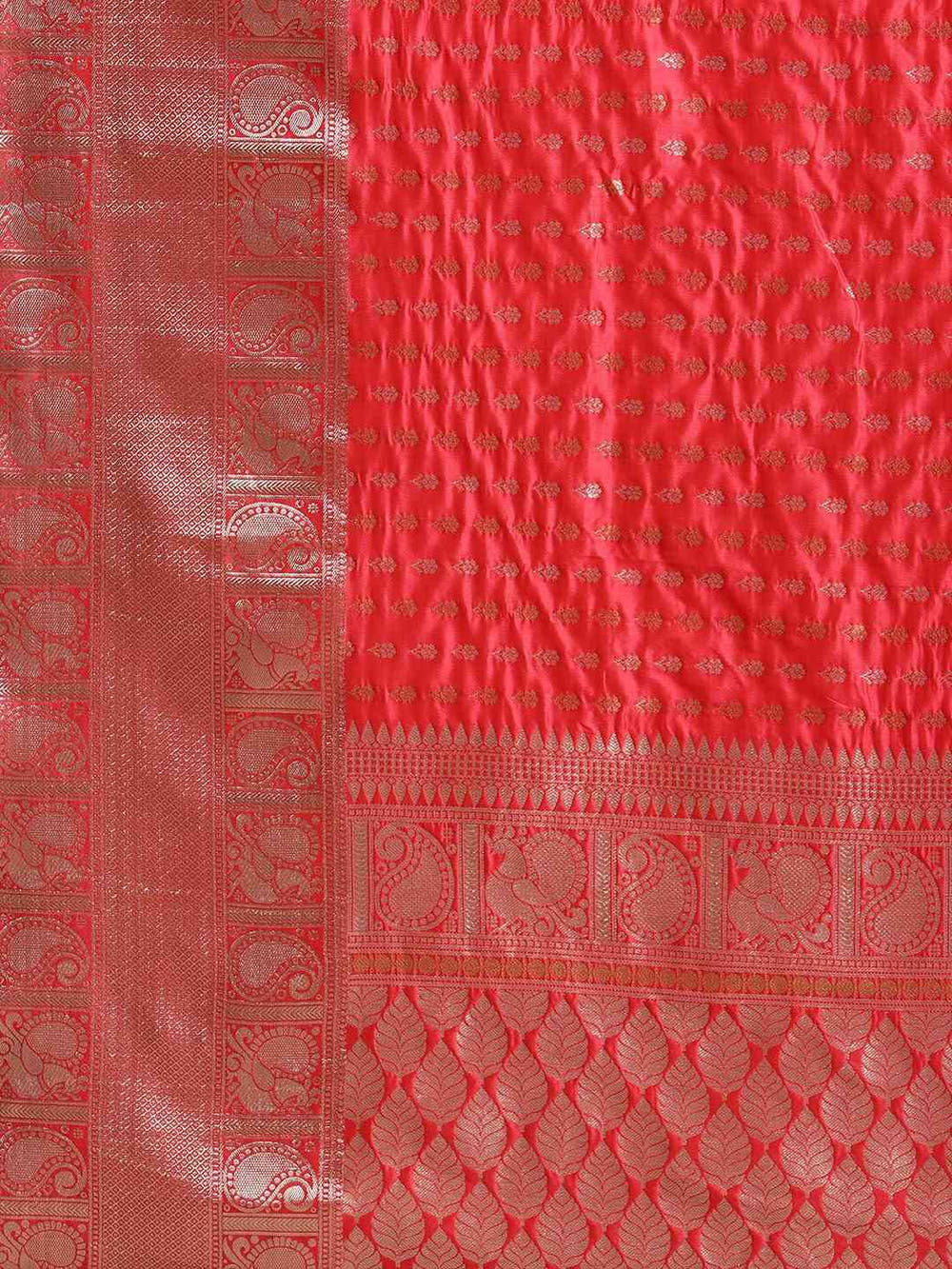Banarasi Gajari Colour Woven Design Saree