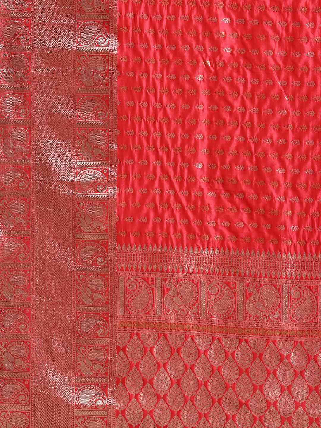 Banarasi Gajari Colour Woven Design Saree