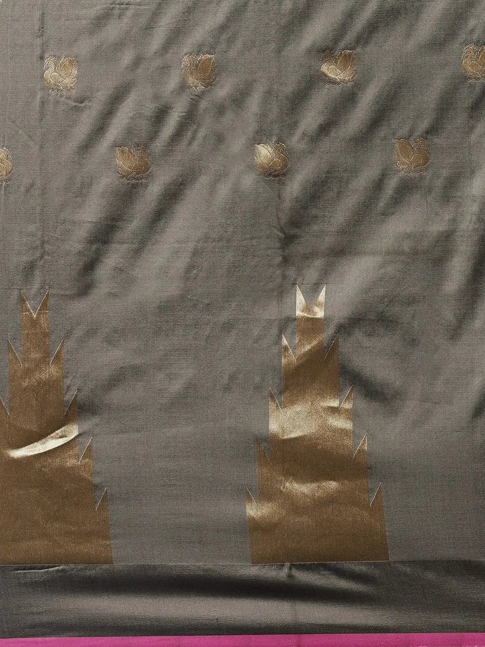 Grey Colour Banarasi Katan Silk Zari Weaving Saree