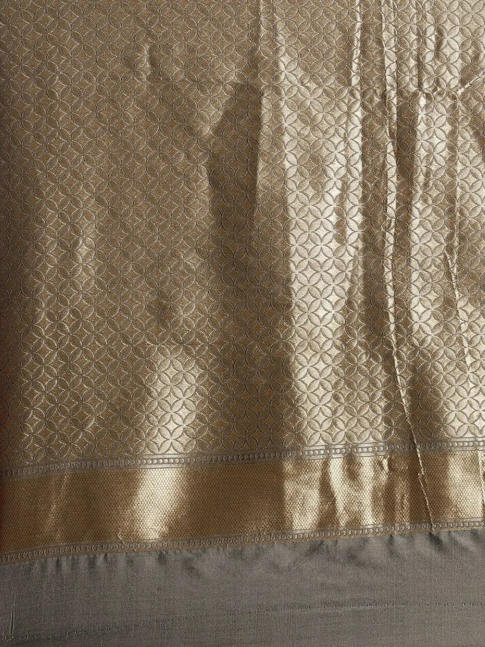 Grey Colour Banarasi Katan Silk Zari Weaving Saree