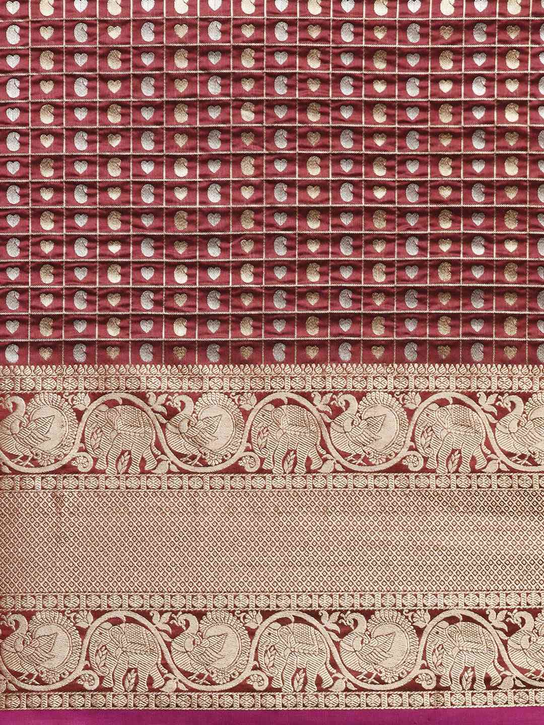 Attractive Banarasi  Brown Colour Woven Design Saree