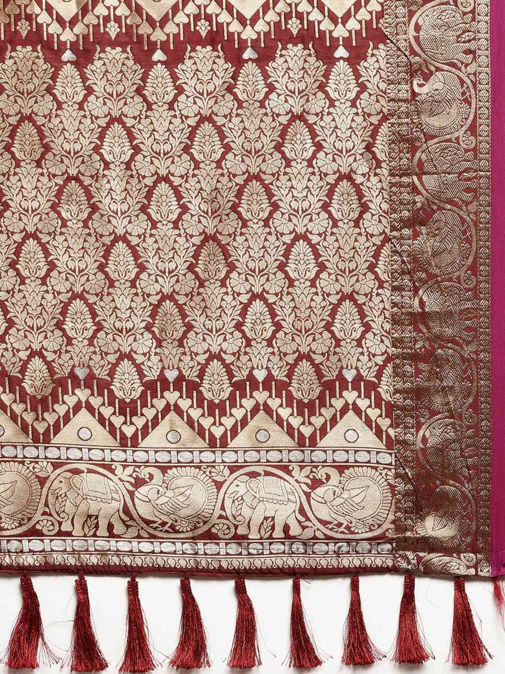 Attractive Banarasi  Brown Colour Woven Design Saree