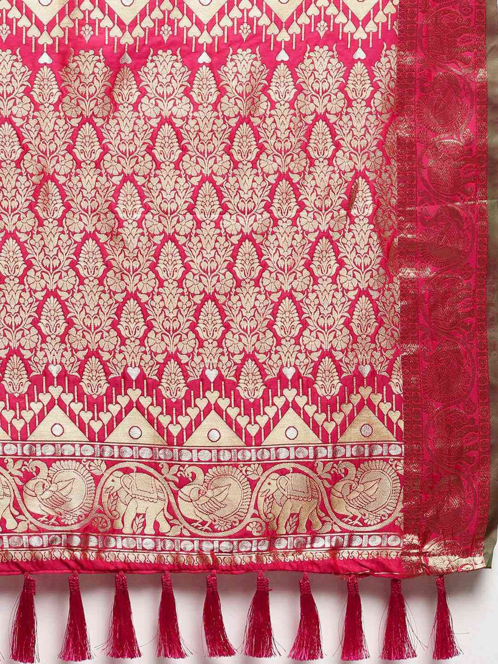 Attractive Banarasi Pink Colour Woven Design Saree