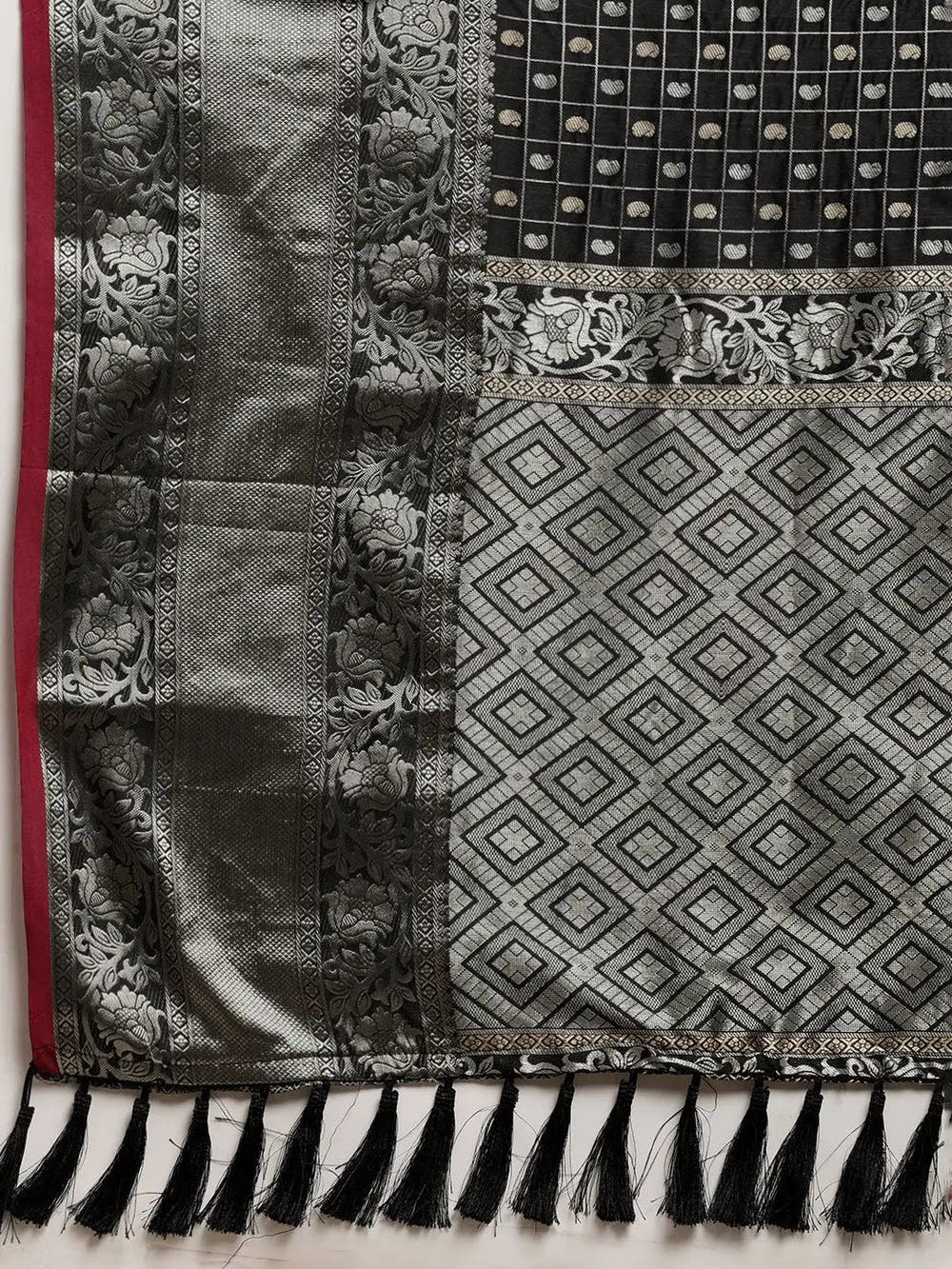 Kanjivaram Soft Silk Black Colour Zari Weaving Saree