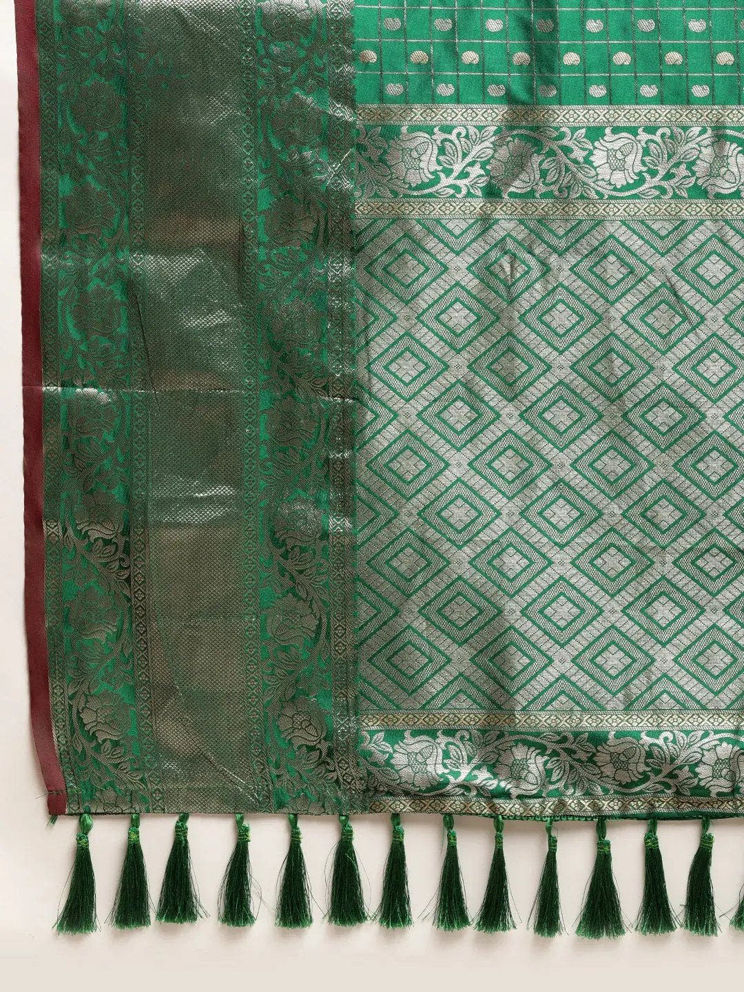 Green Colour Kanjivaram Soft Silk Kanchi Zari Weaving Saree
