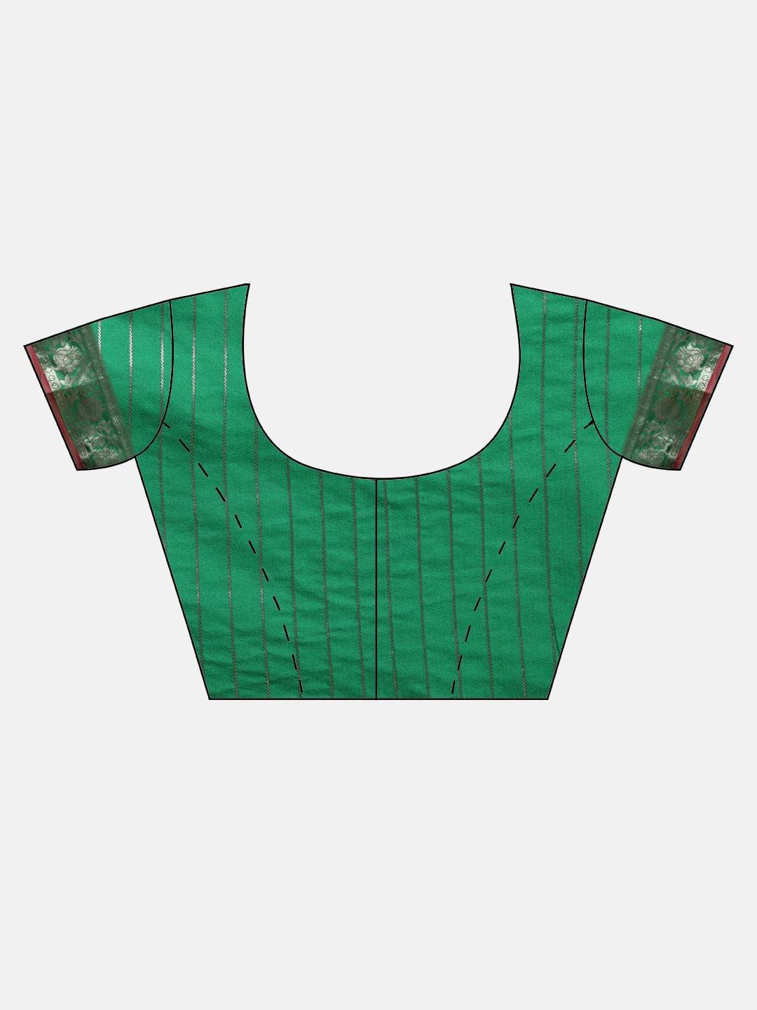 Green Colour Kanjivaram Soft Silk Kanchi Zari Weaving Saree