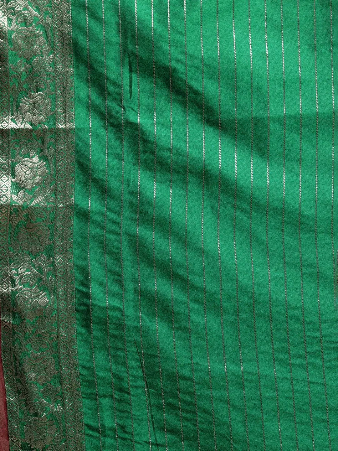 Green Colour Kanjivaram Soft Silk Kanchi Zari Weaving Saree