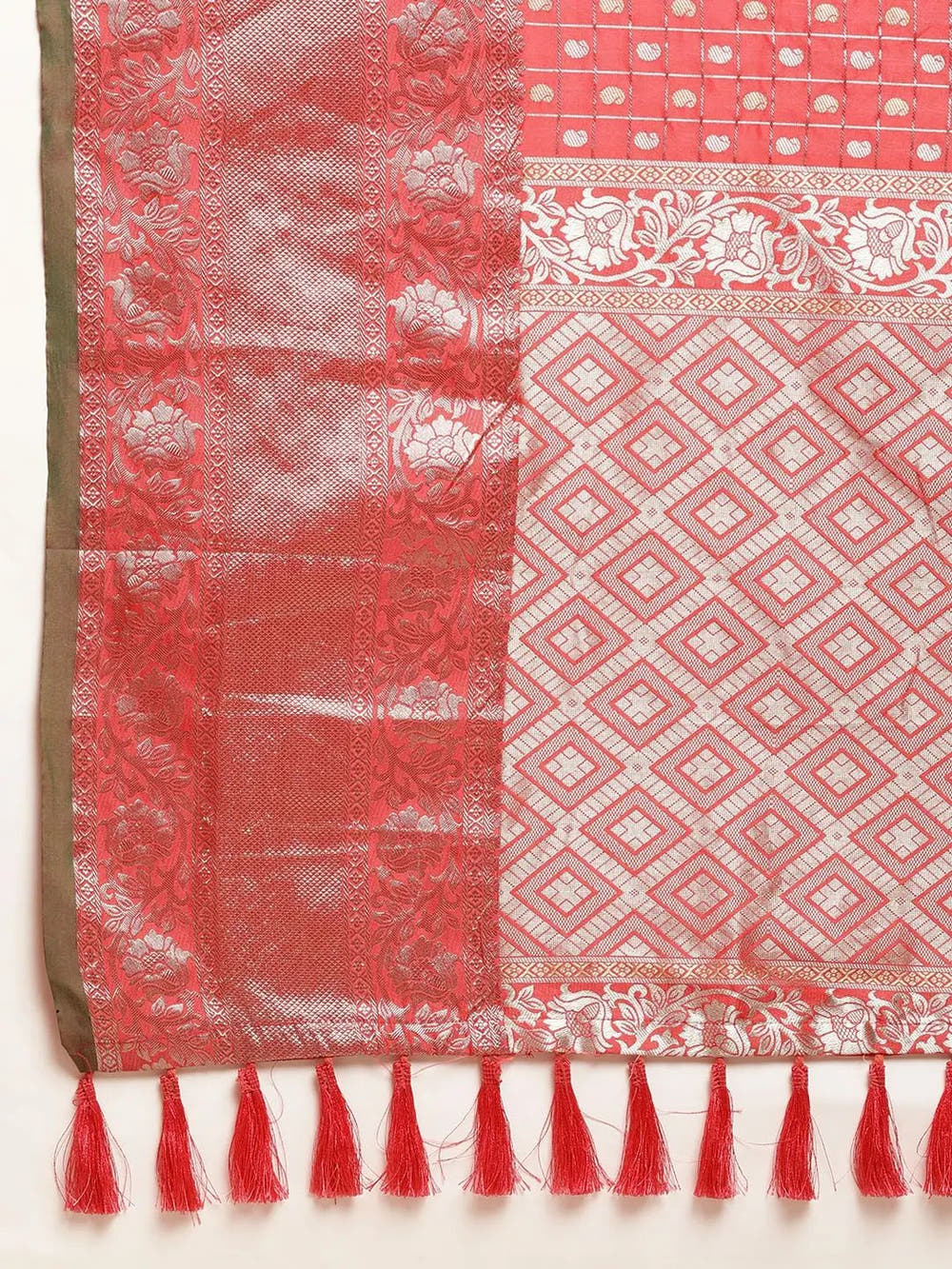 Peach Colour Kanjivaram Soft Silk Kanchi Zari Weaving Saree