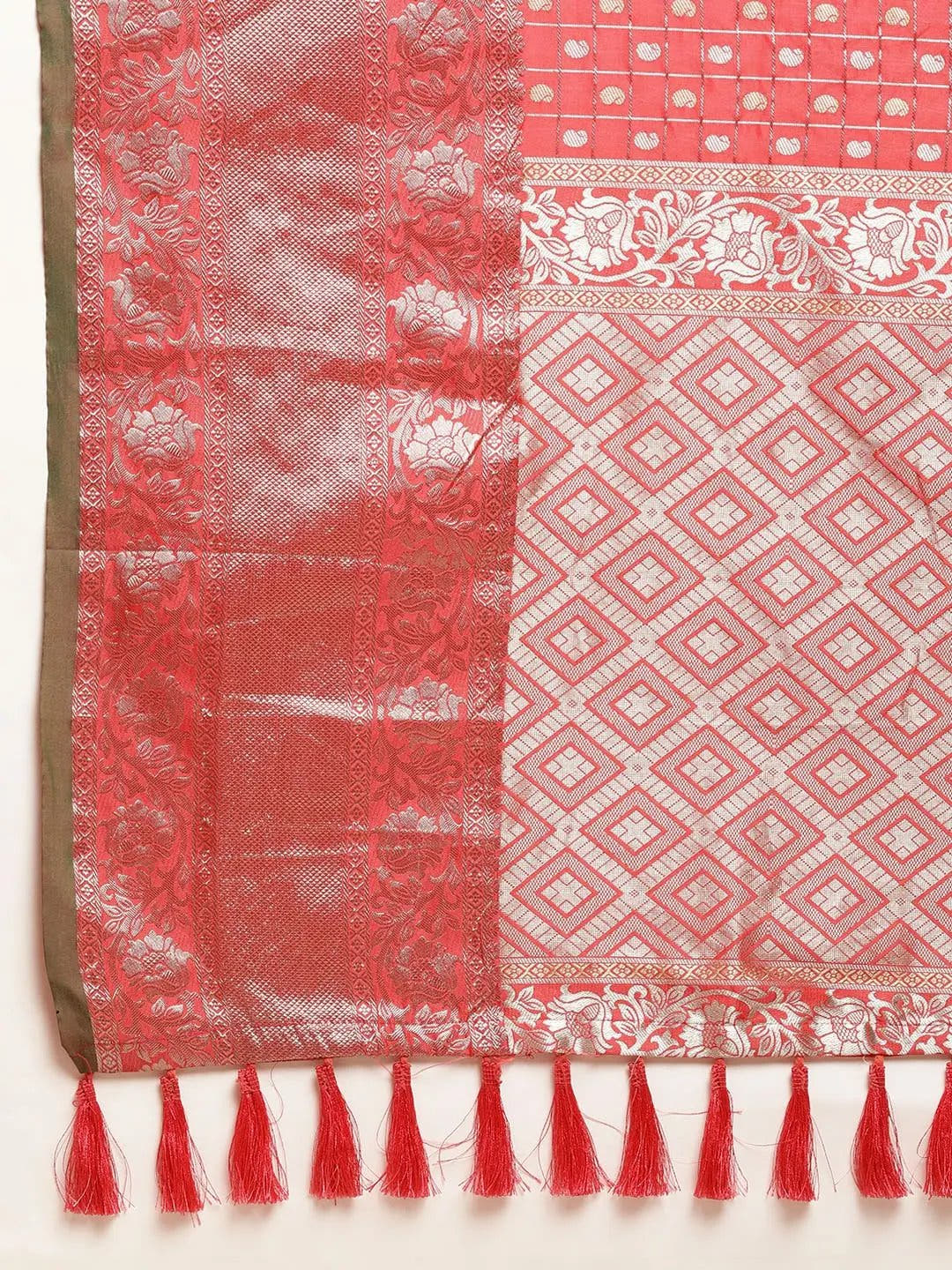 Peach Colour Kanjivaram Soft Silk Kanchi Zari Weaving Saree