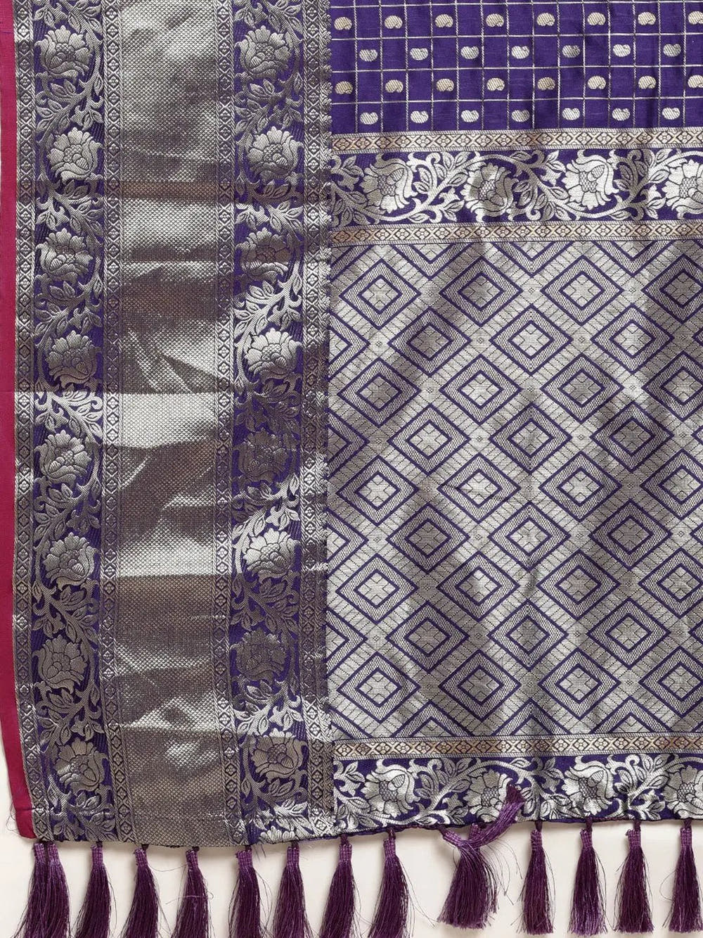 Purple Colour Kanjivaram Soft Silk Kanchi Zari Weaving Saree
