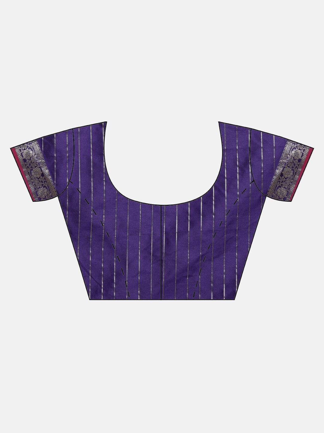 Purple Colour Kanjivaram Soft Silk Kanchi Zari Weaving Saree