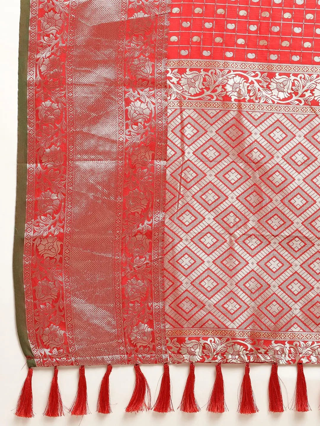 Kanjivaram Soft Silk Red Colour Kanchi Zari Weaving Saree