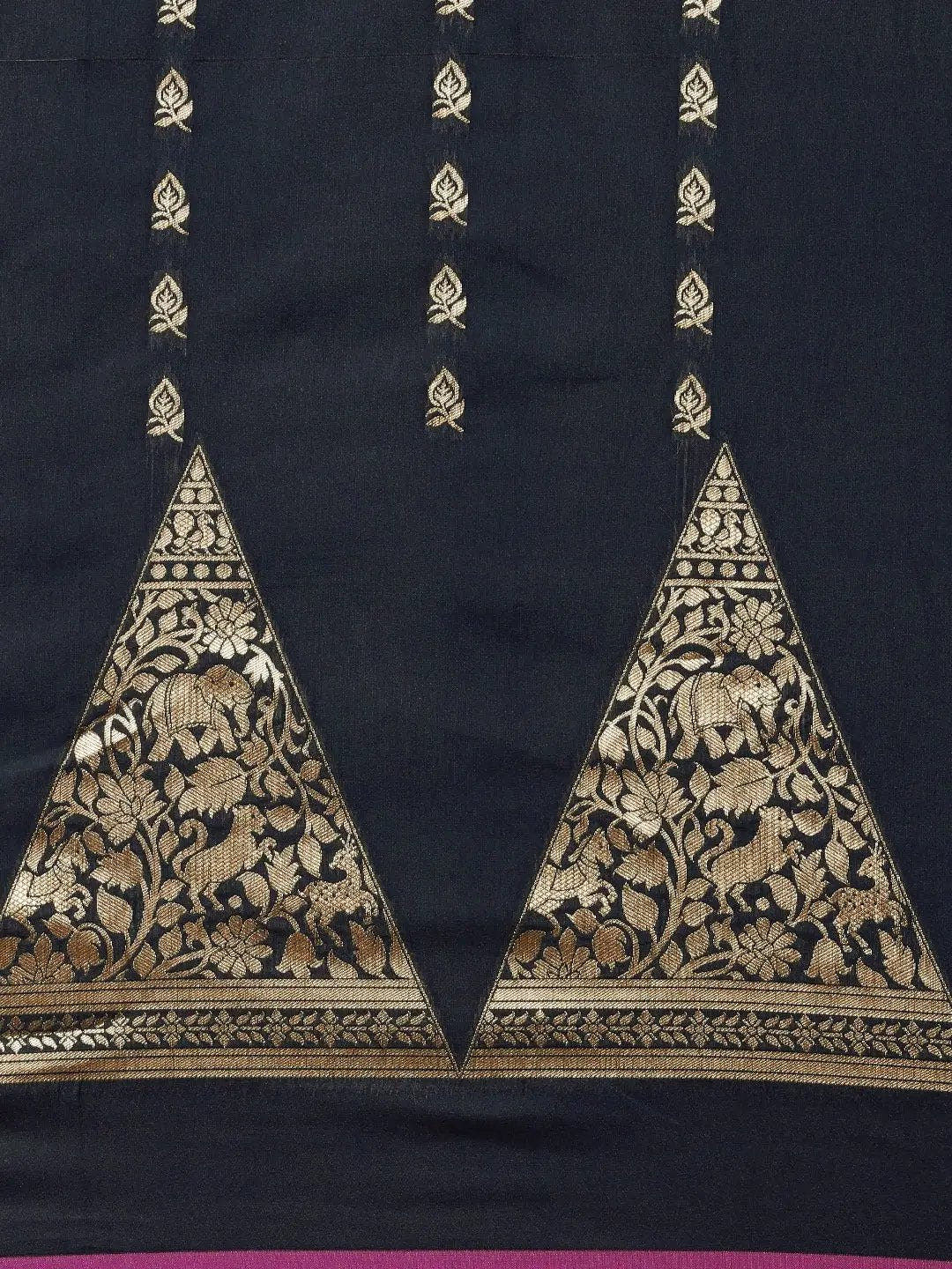 Navy Colour Banarasi Katan Silk Kanchi Zari Weaving Saree