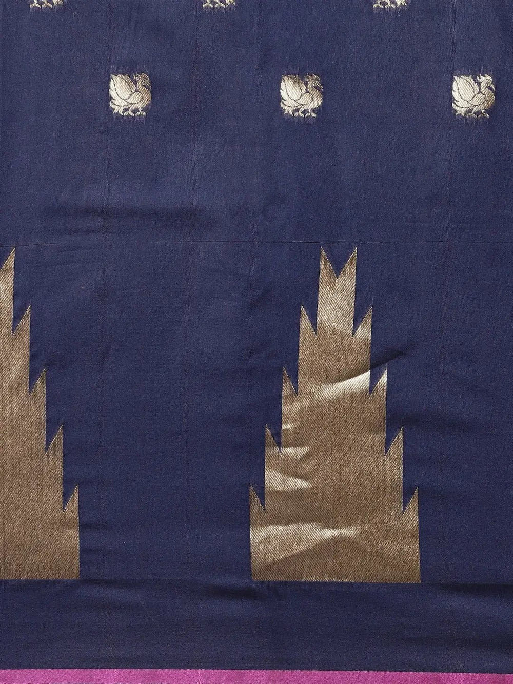 Navy Colour Banarasi Katan Silk Kanchi Zari Weaving Saree