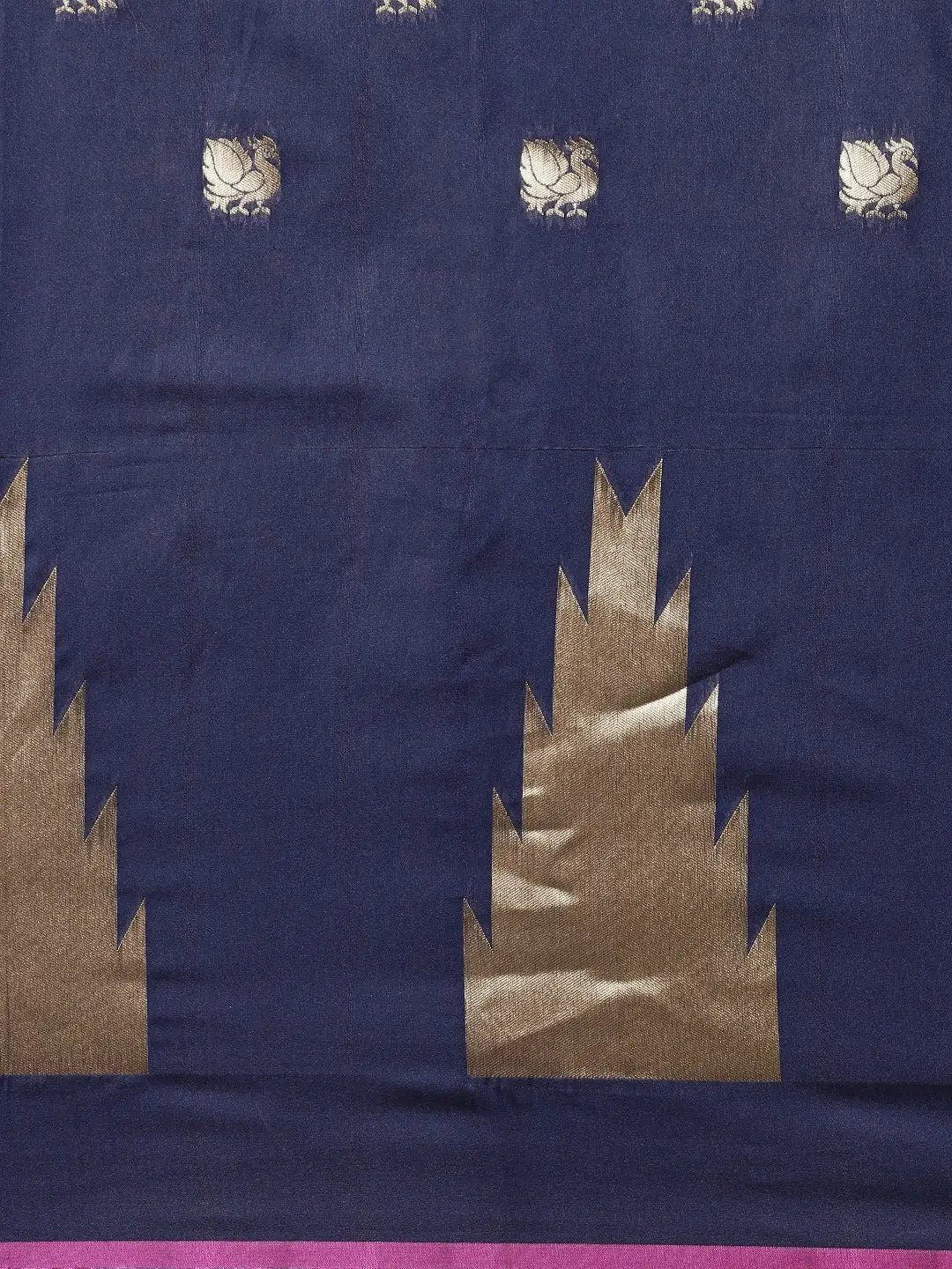 Navy Colour Banarasi Katan Silk Kanchi Zari Weaving Saree