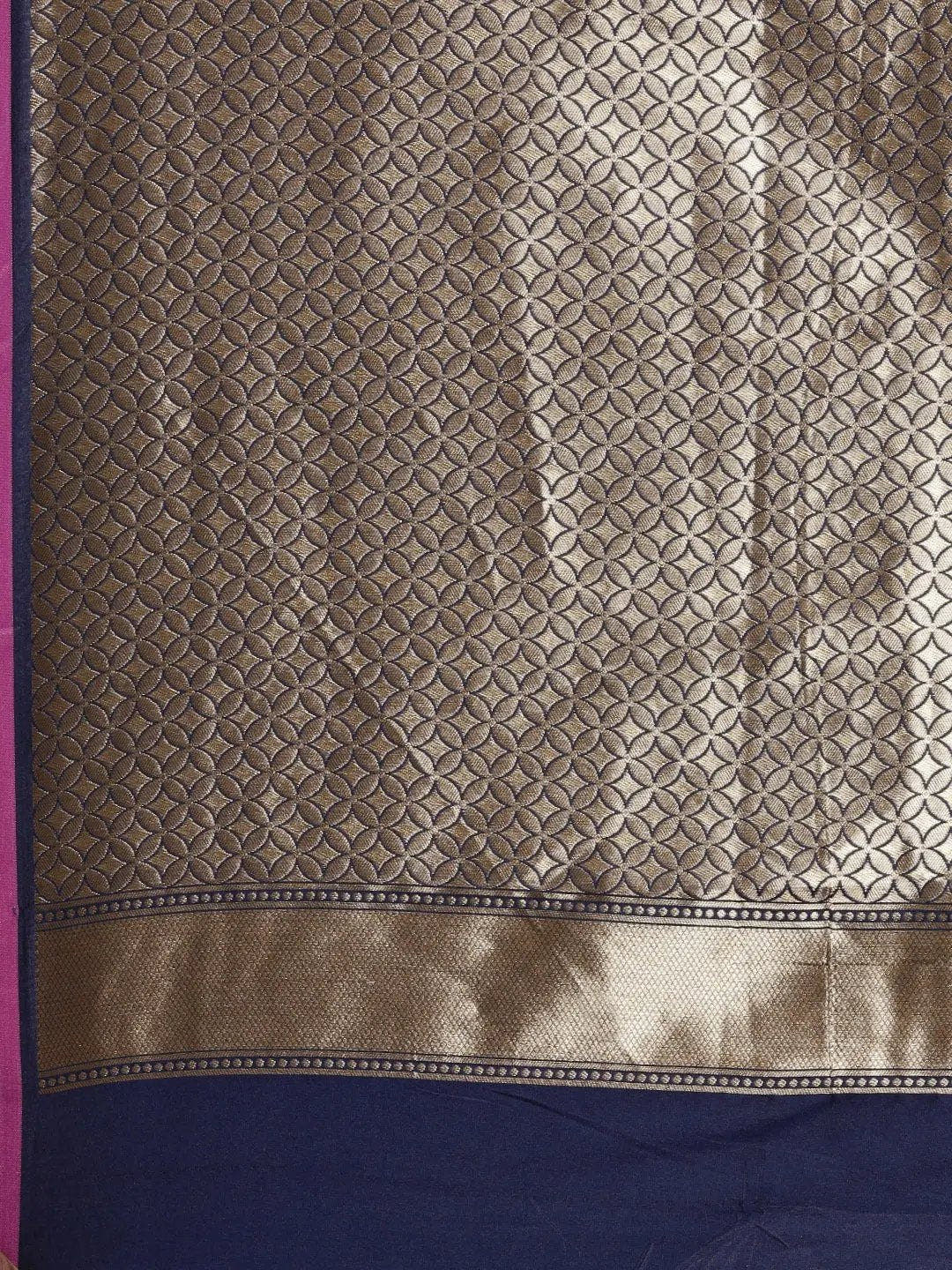Navy Colour Banarasi Katan Silk Kanchi Zari Weaving Saree